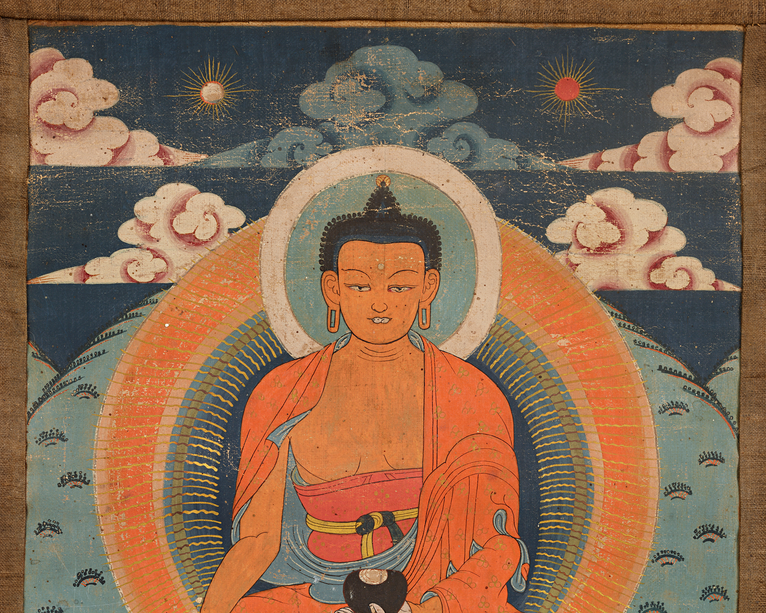 19th-Century Tibetan Thangka of Shakyamuni Buddha