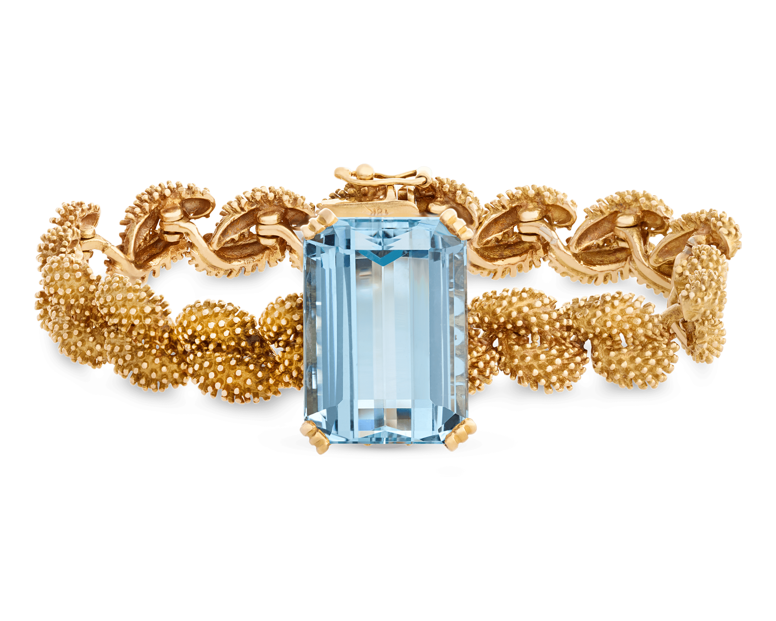 Retro Aquamarine and Gold Bracelet, 20.00 carats