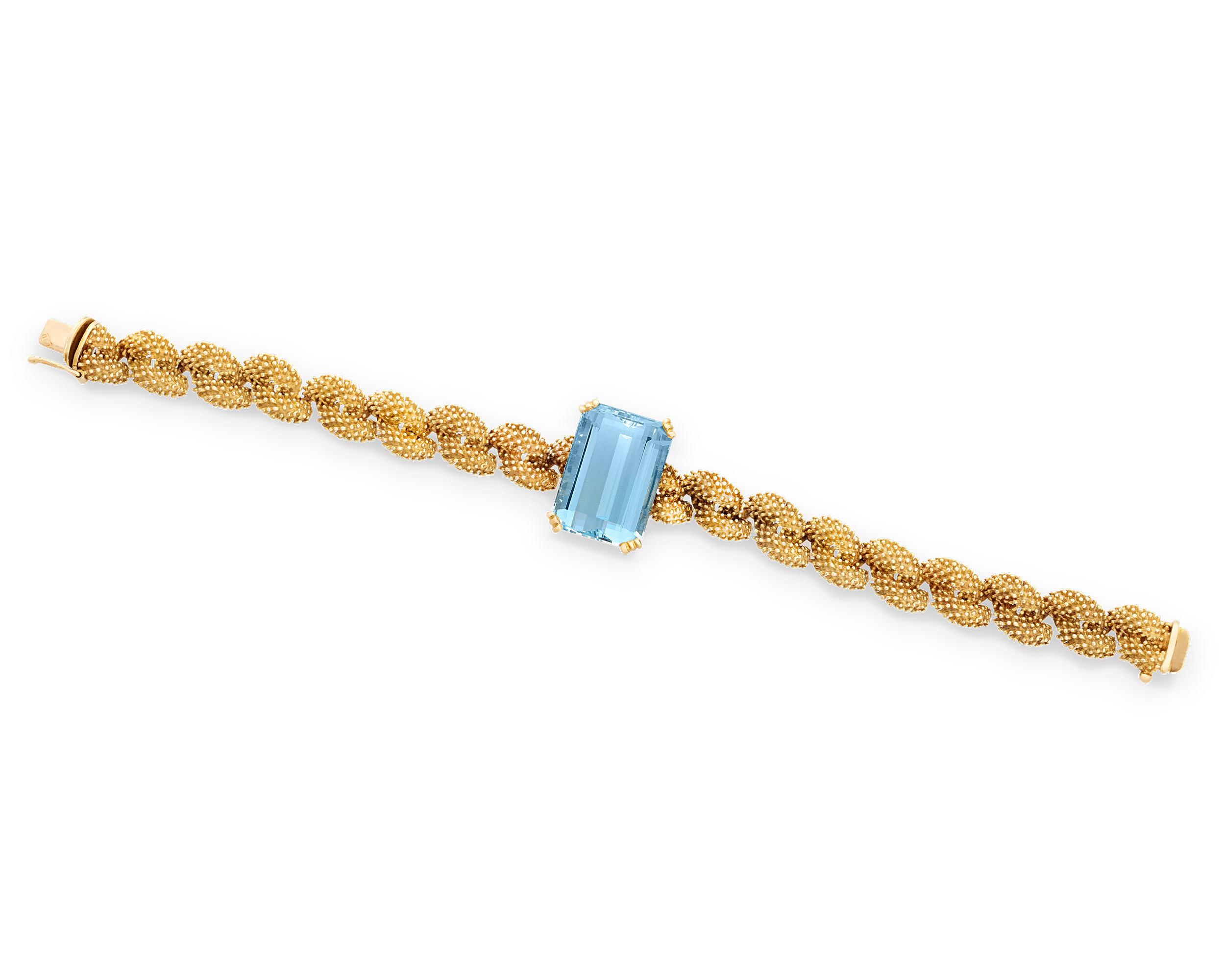 Retro Aquamarine and Gold Bracelet, 20.00 carats