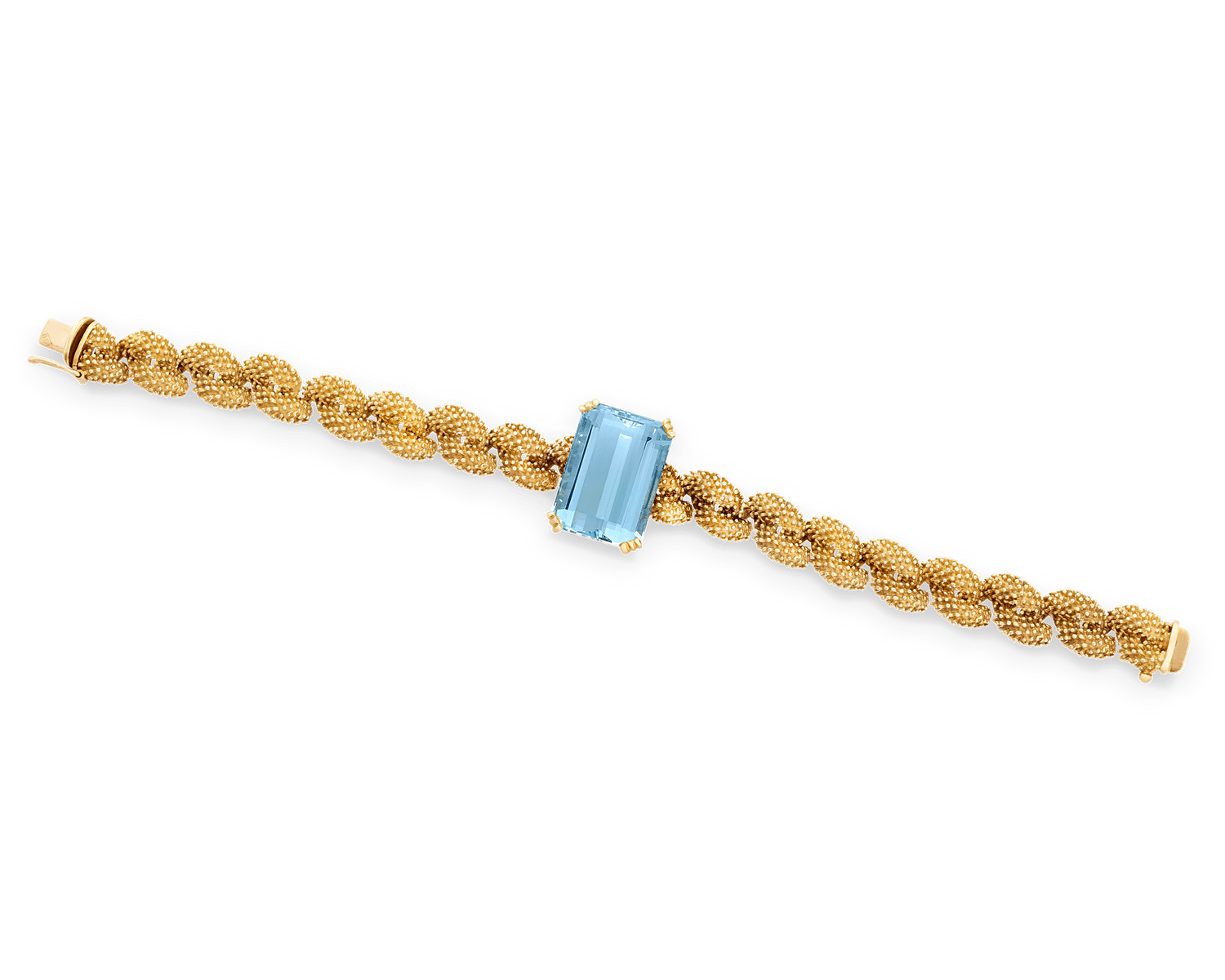 Retro Aquamarine and Gold Bracelet, 20.00 carats