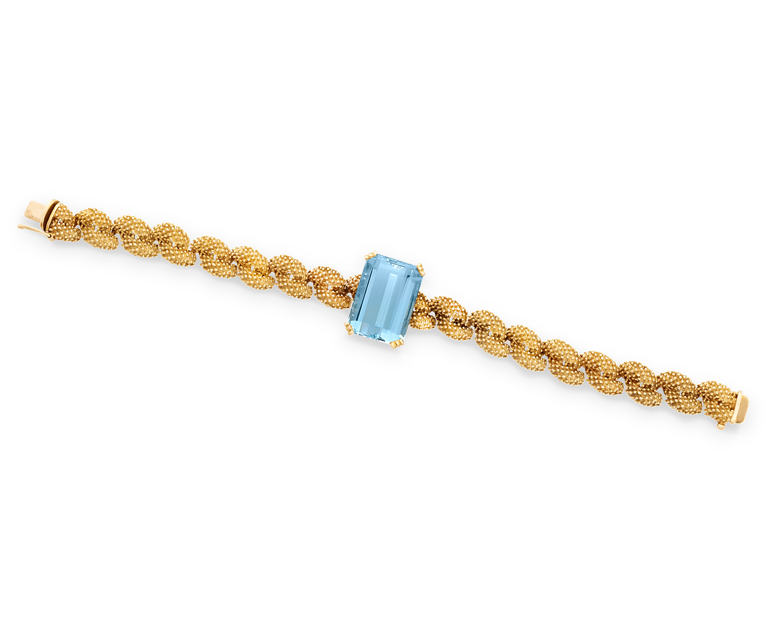 Retro Aquamarine and Gold Bracelet, 20.00 carats