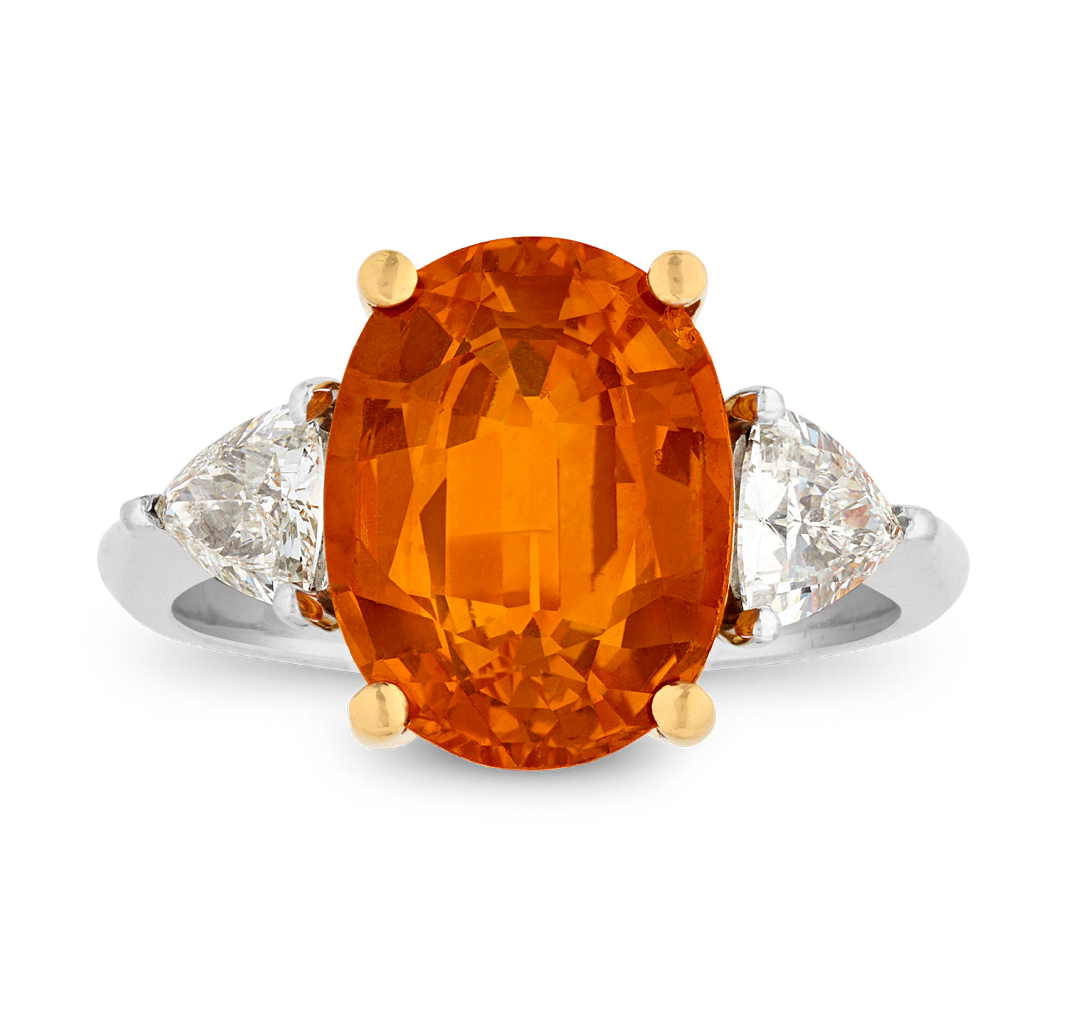 Orange Sapphire Ring, 5.42 carats