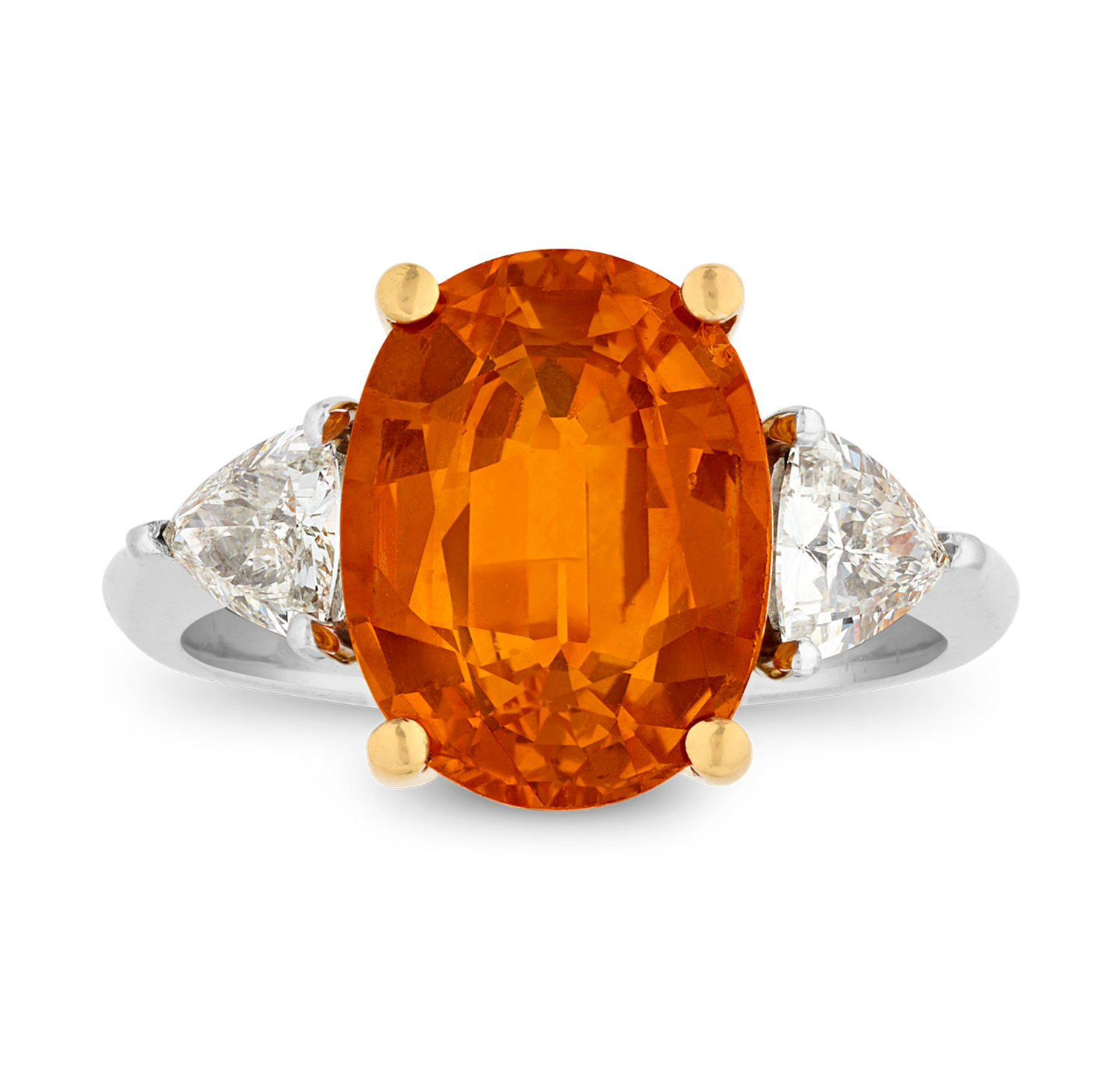 Orange Sapphire Ring, 5.42 carats