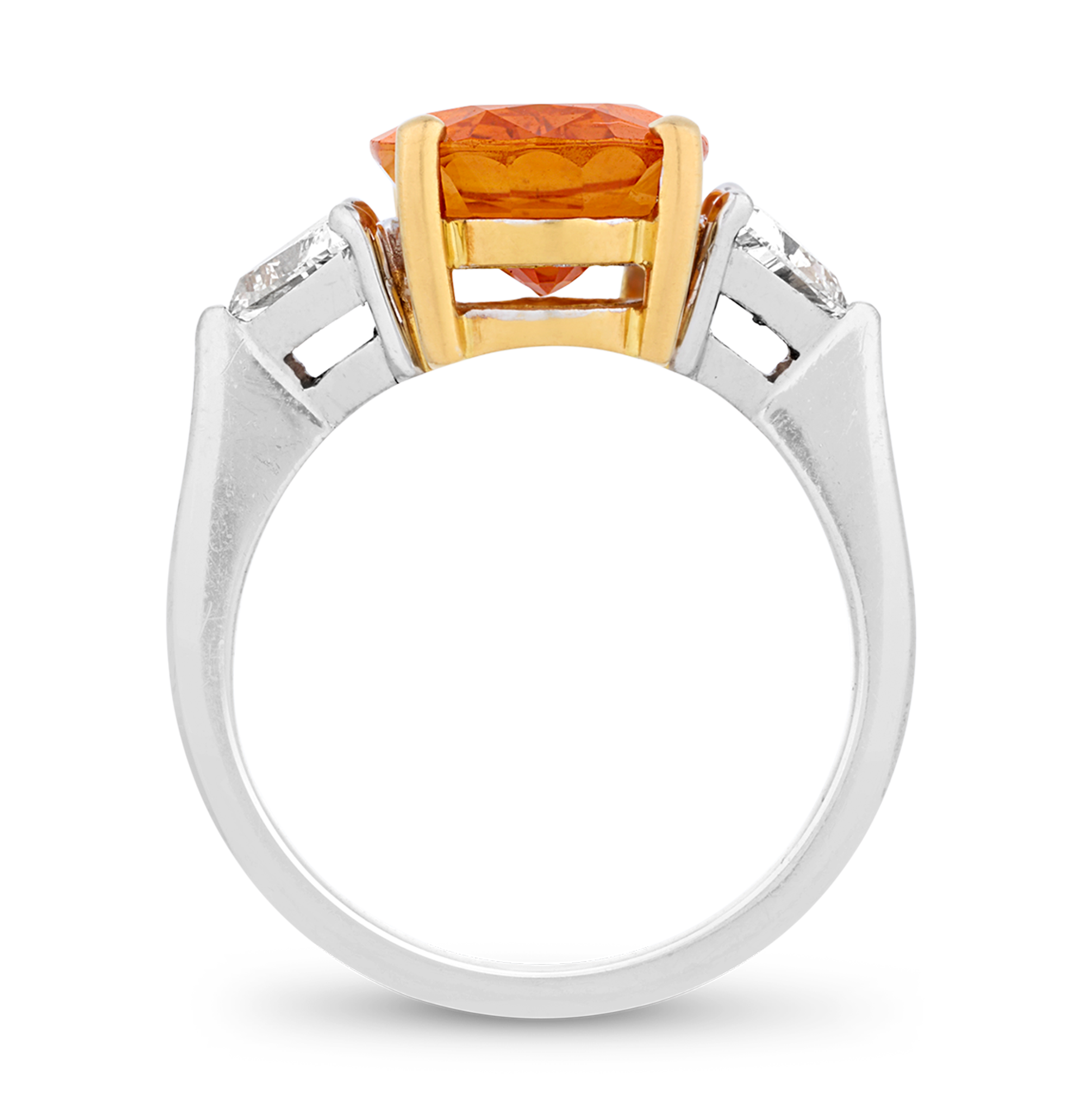 Orange Sapphire Ring, 5.42 carats