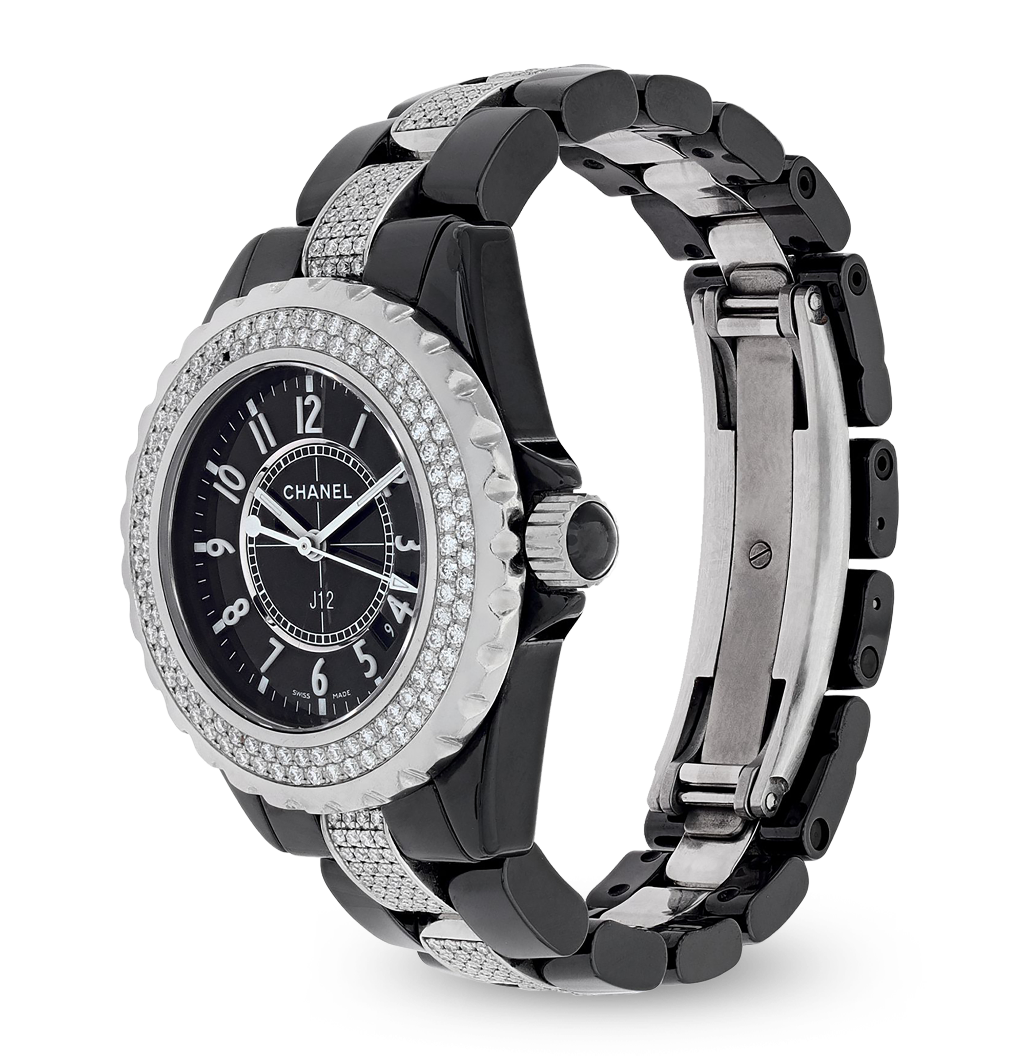 Chanel J12 Factory Diamond Black Ceramic Automatic Watch