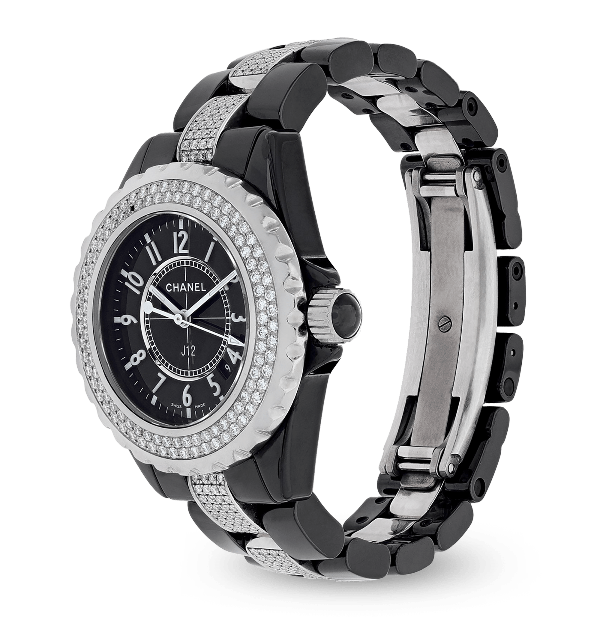 Chanel J12 Factory Diamond Black Ceramic Automatic Watch