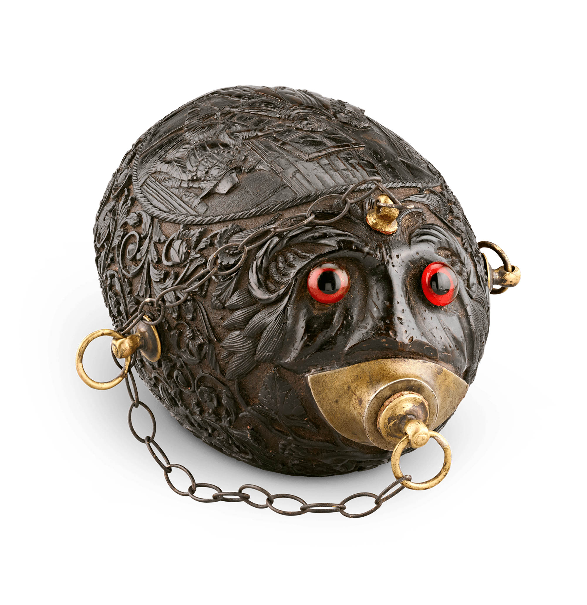 18th-Century Bugbear Gunpowder Flask