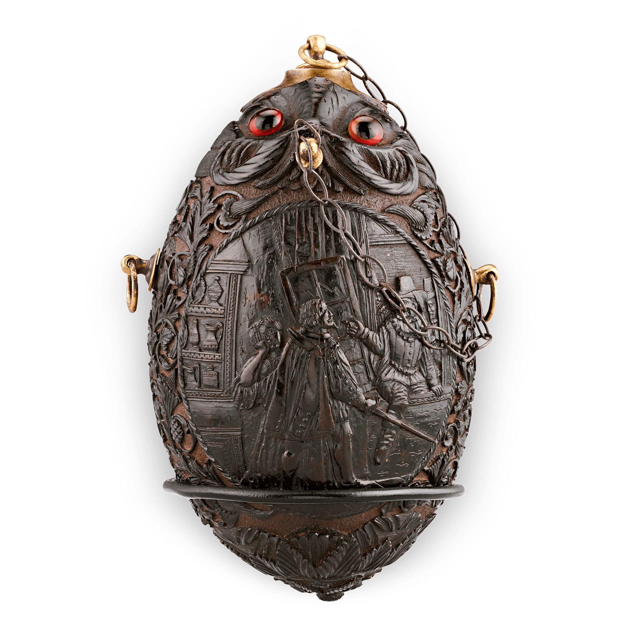 18th-Century Bugbear Gunpowder Flask