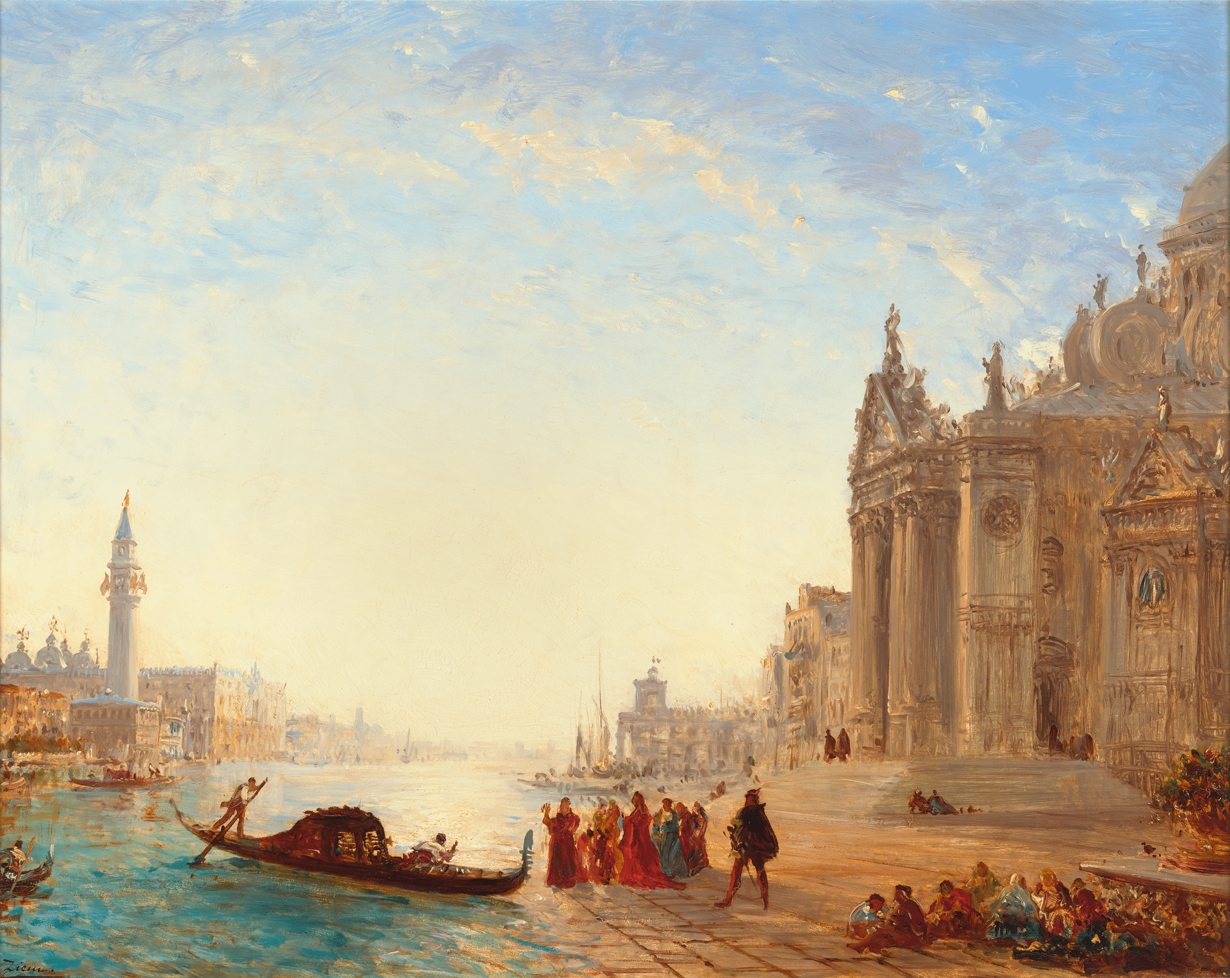 On the Steps of the Salute, Venice by Félix-François Georges Ziem