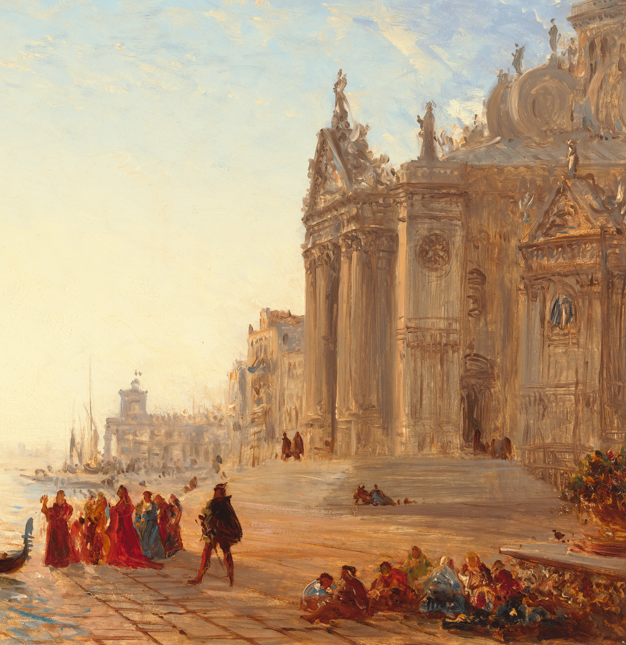 On the Steps of the Salute, Venice by Félix-François Georges Ziem