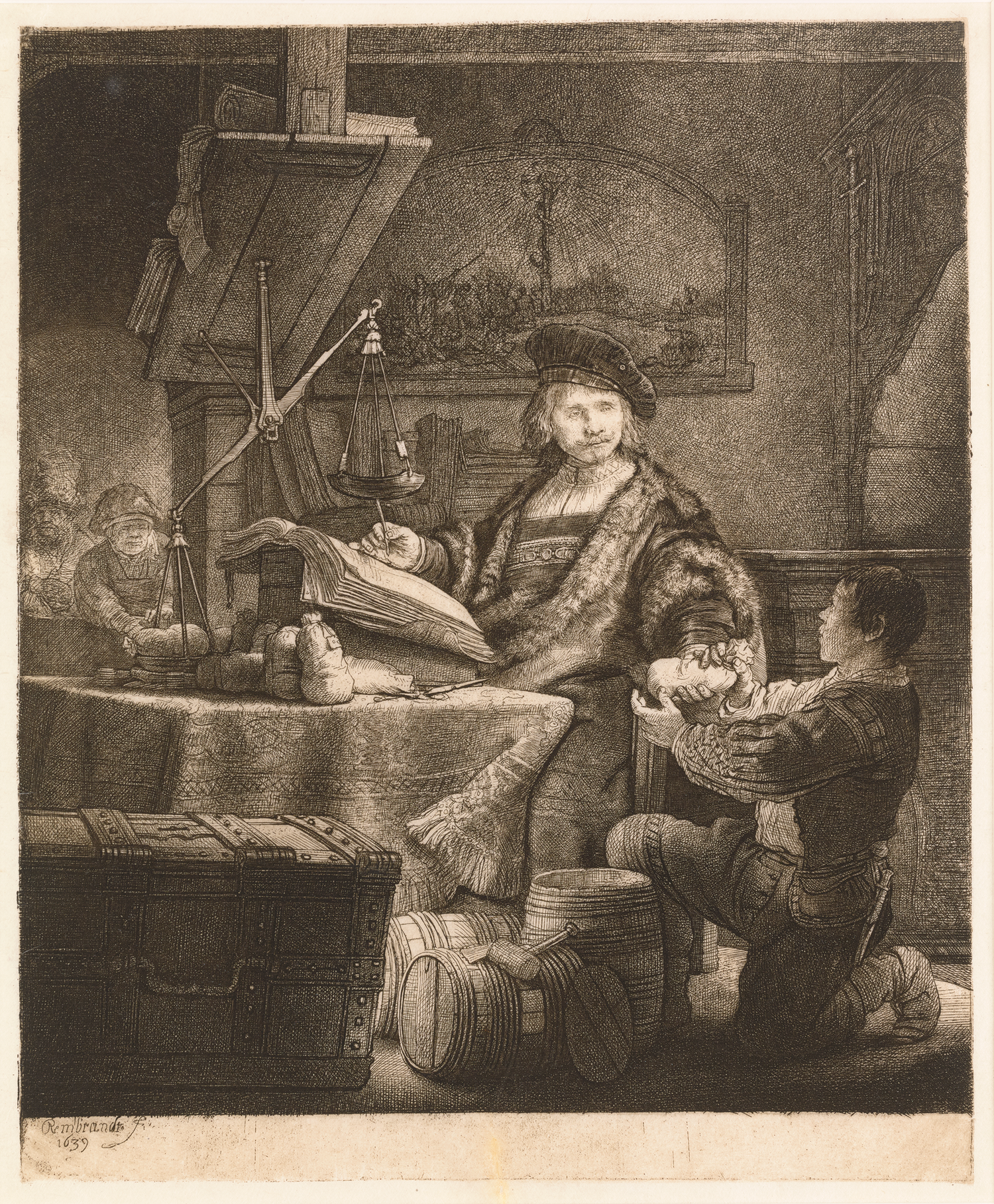 Jan Uytenbogaert, the Goldweigher by Rembrandt van Rijn