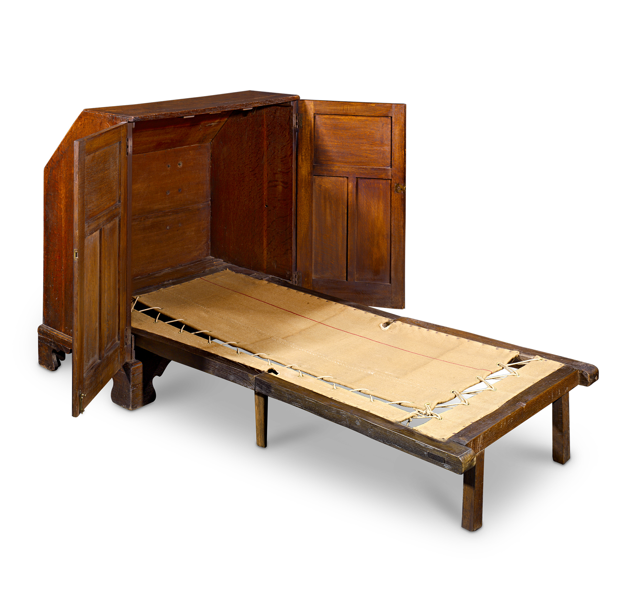 19th-Century British Campaign Bureau-Bedstead