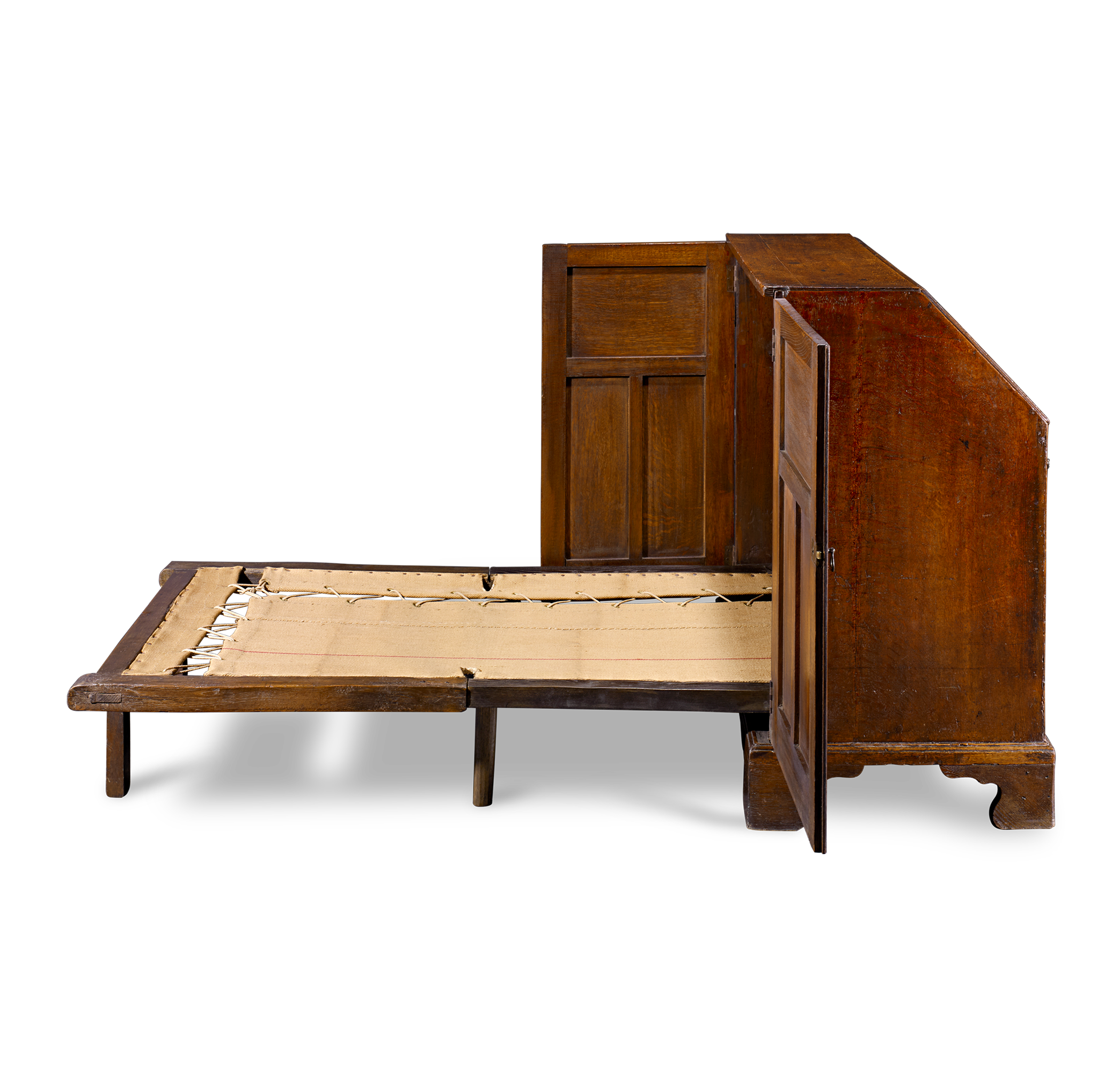 19th-Century British Campaign Bureau-Bedstead