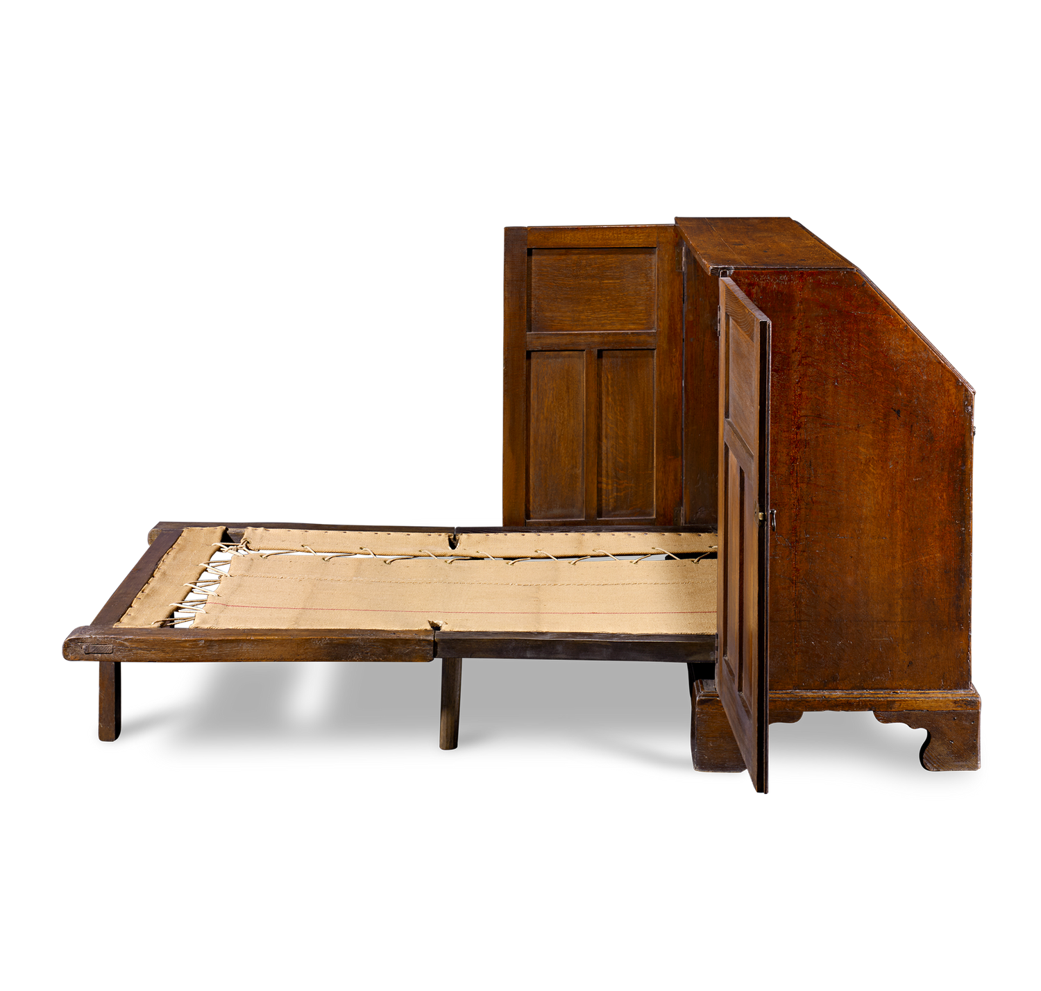 19th-Century British Campaign Bureau-Bedstead