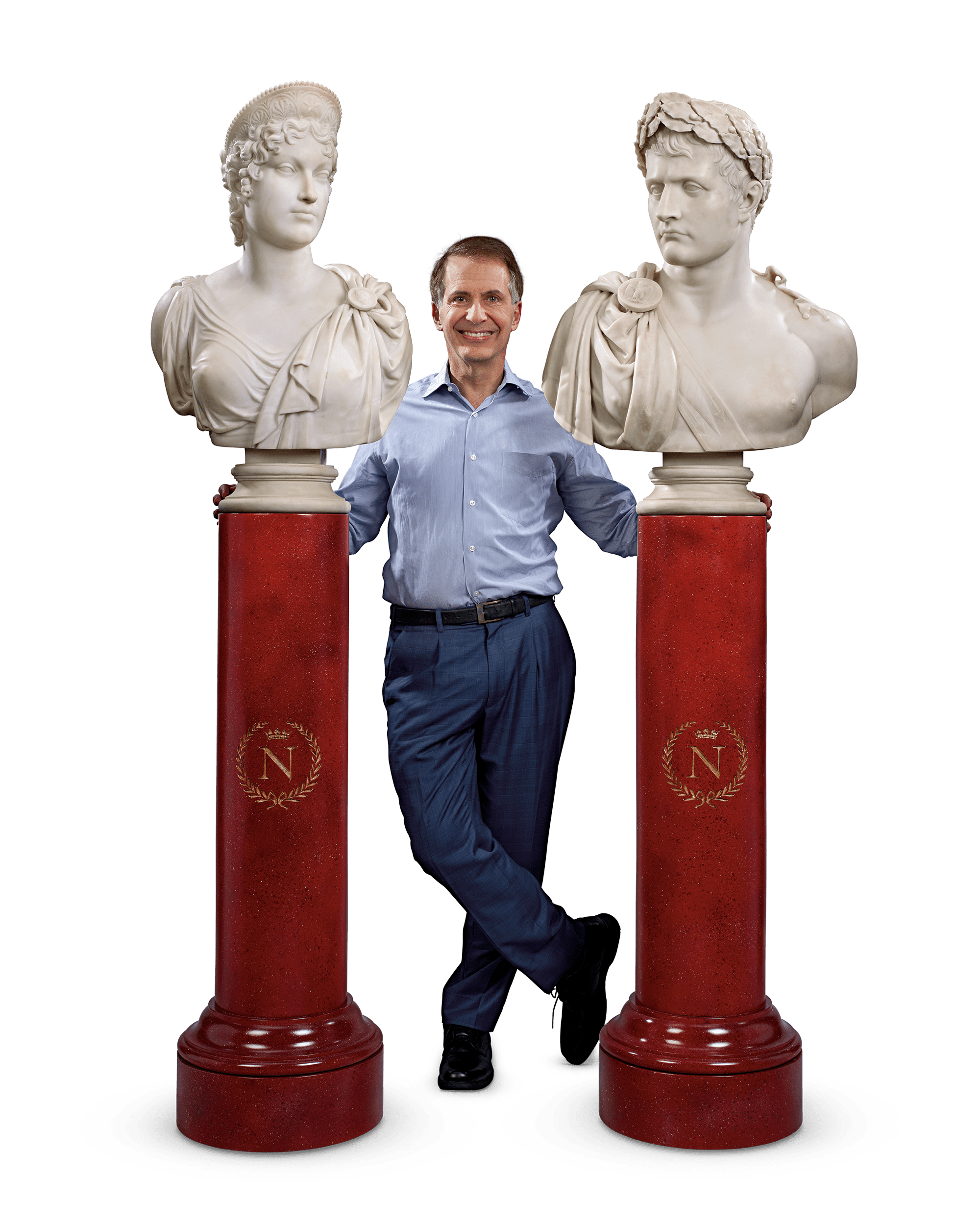 Pair of Carrara Marble Busts of the Emperor Napoleon and Empress Marie Louise