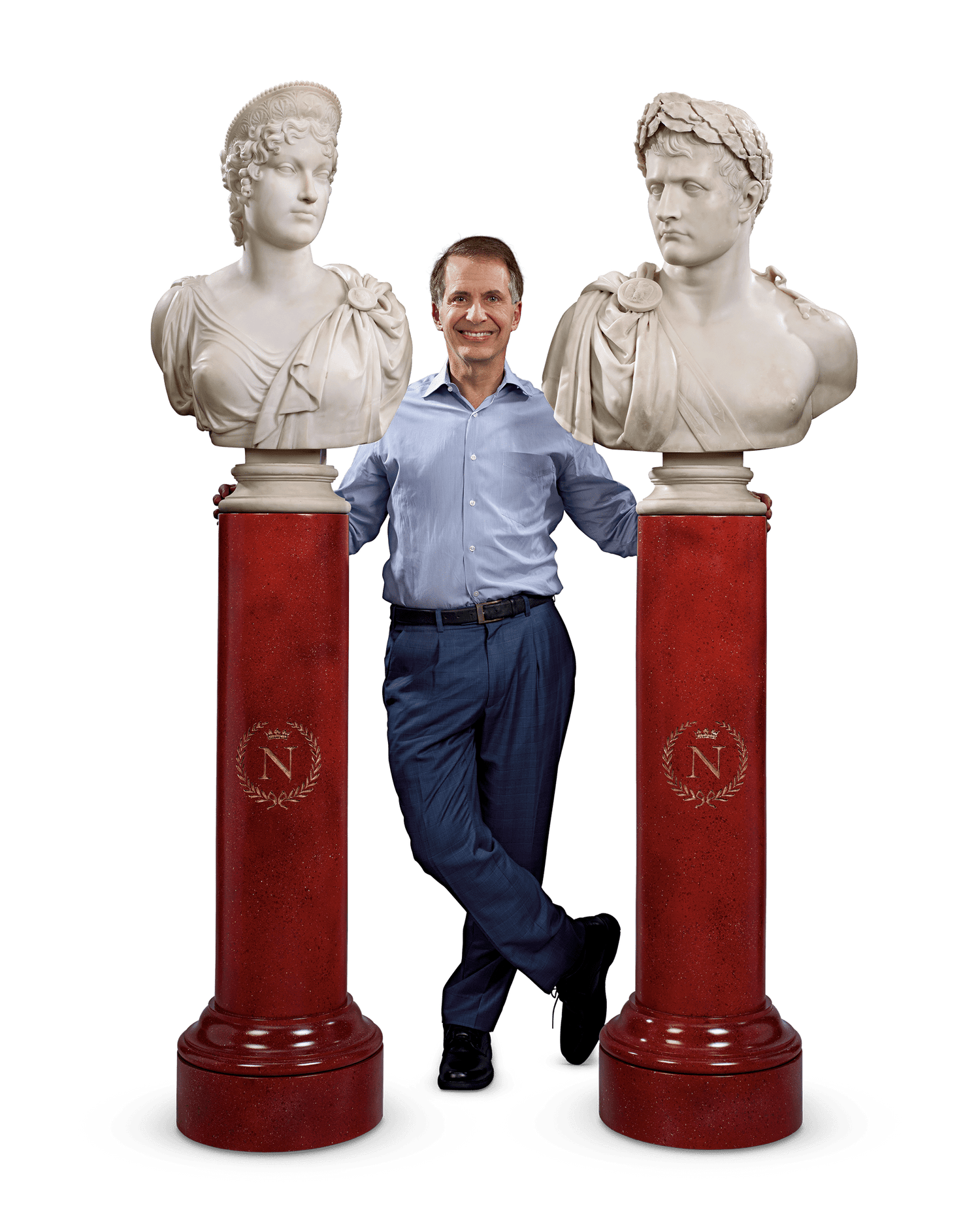 Pair of Carrara Marble Busts of the Emperor Napoleon and Empress Marie Louise