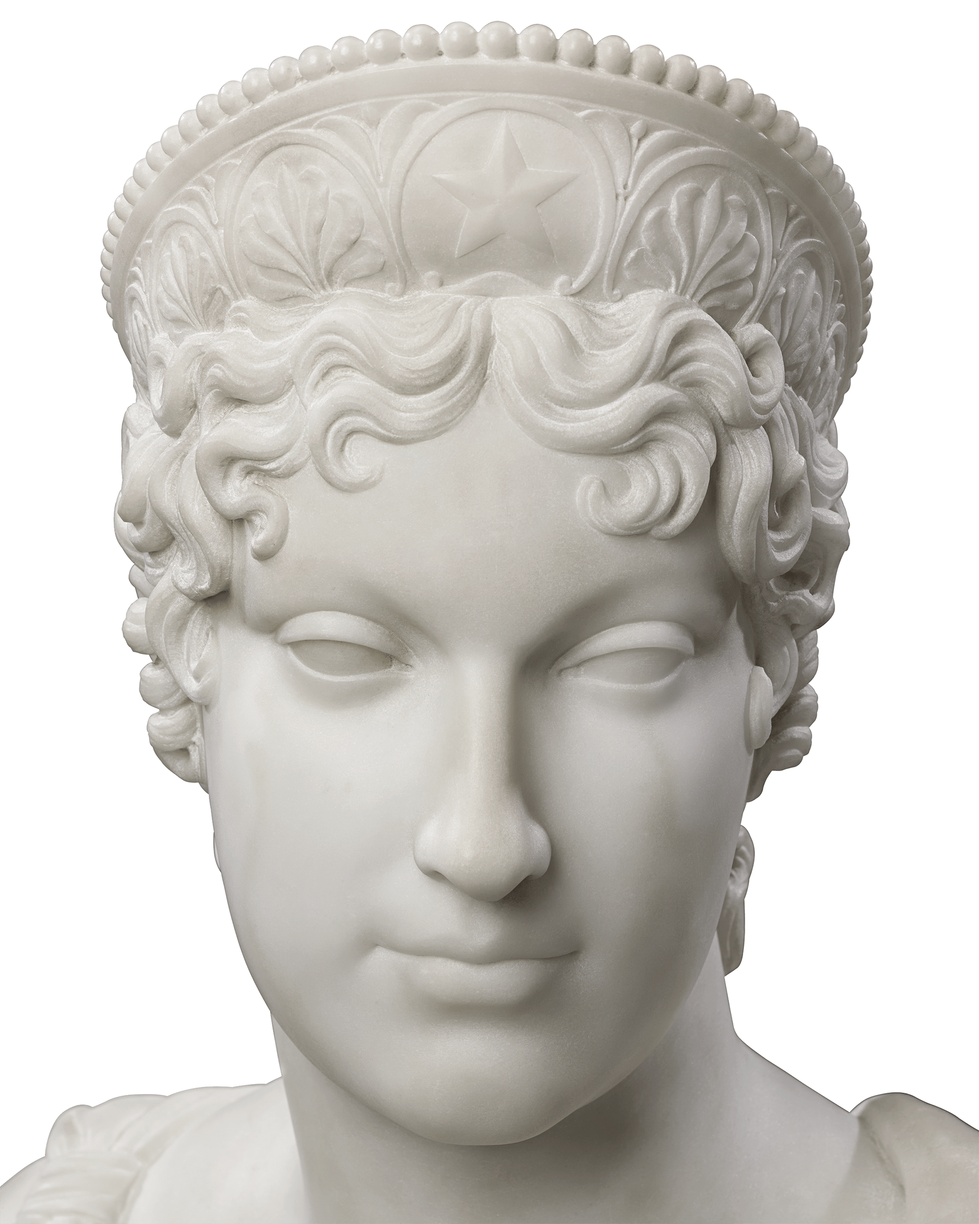 Pair of Carrara Marble Busts of the Emperor Napoleon and Empress Marie Louise