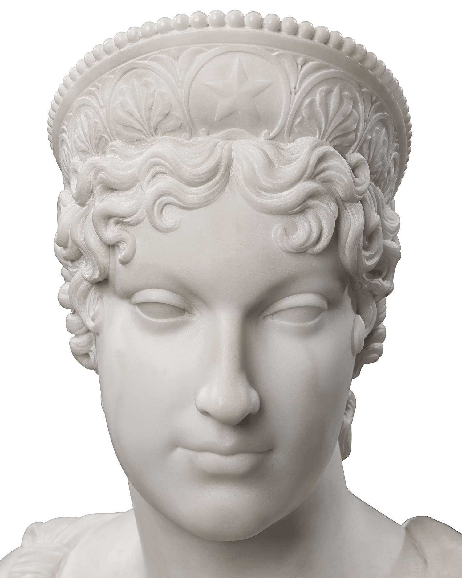 Pair of Carrara Marble Busts of the Emperor Napoleon and Empress Marie Louise