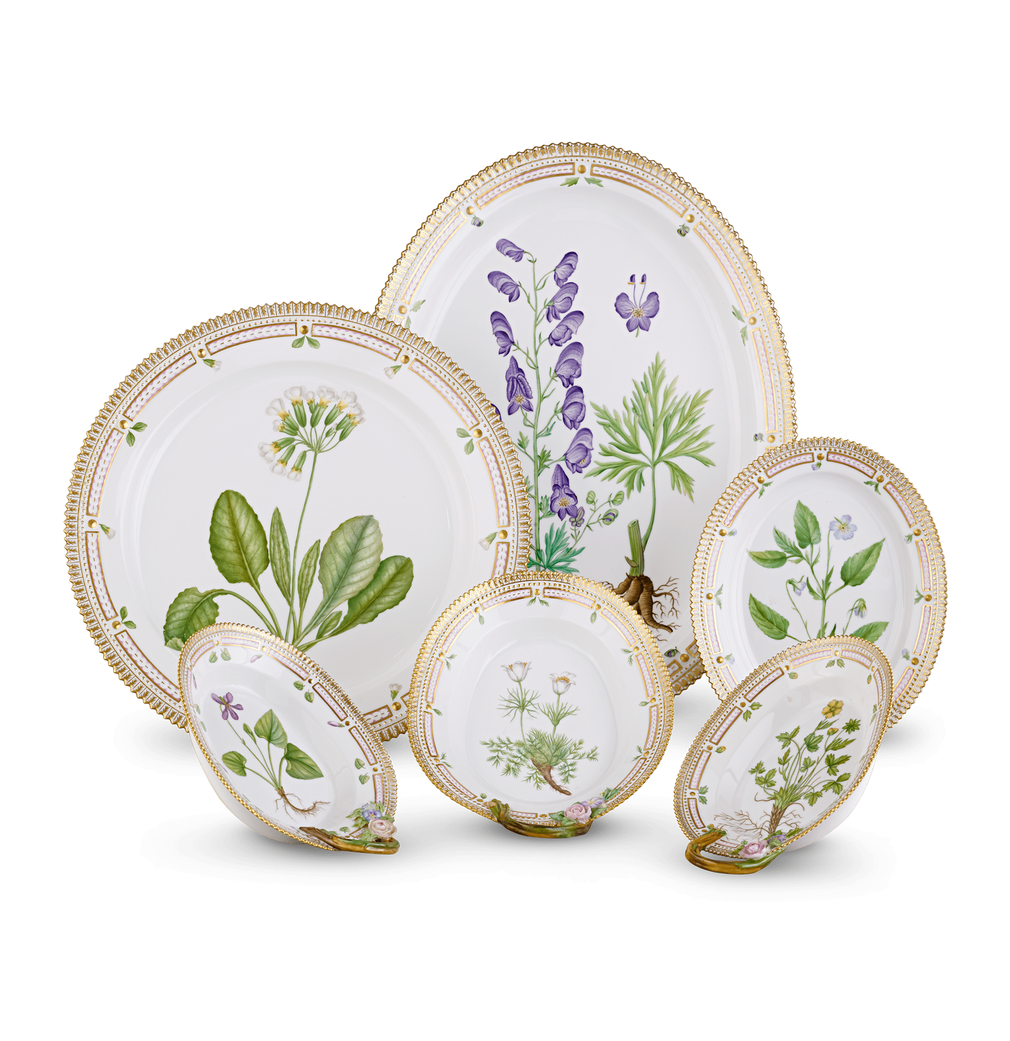 Flora Danica Porcelain Dinner Service by Royal Copenhagen, 124 Pieces