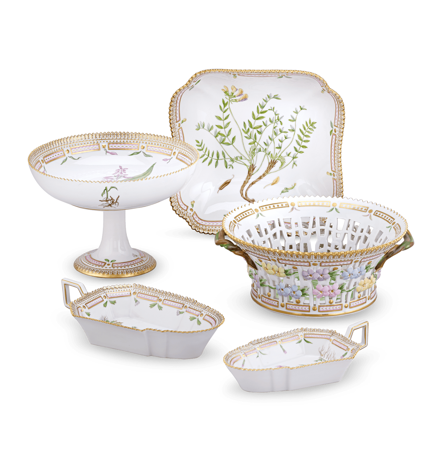 Flora Danica Porcelain Dinner Service by Royal Copenhagen, 124 Pieces