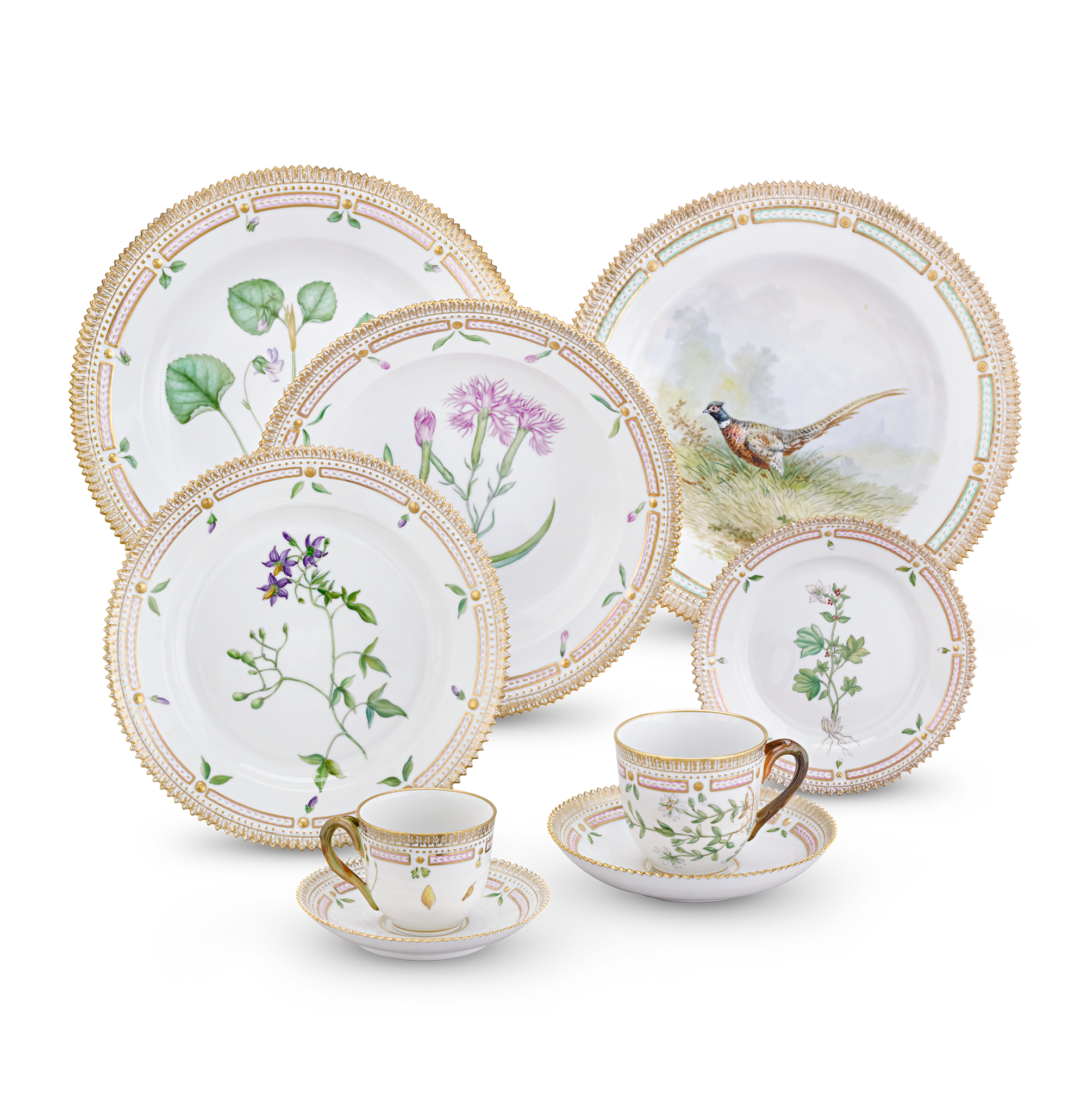 Flora Danica Porcelain Dinner Service by Royal Copenhagen, 124 Pieces