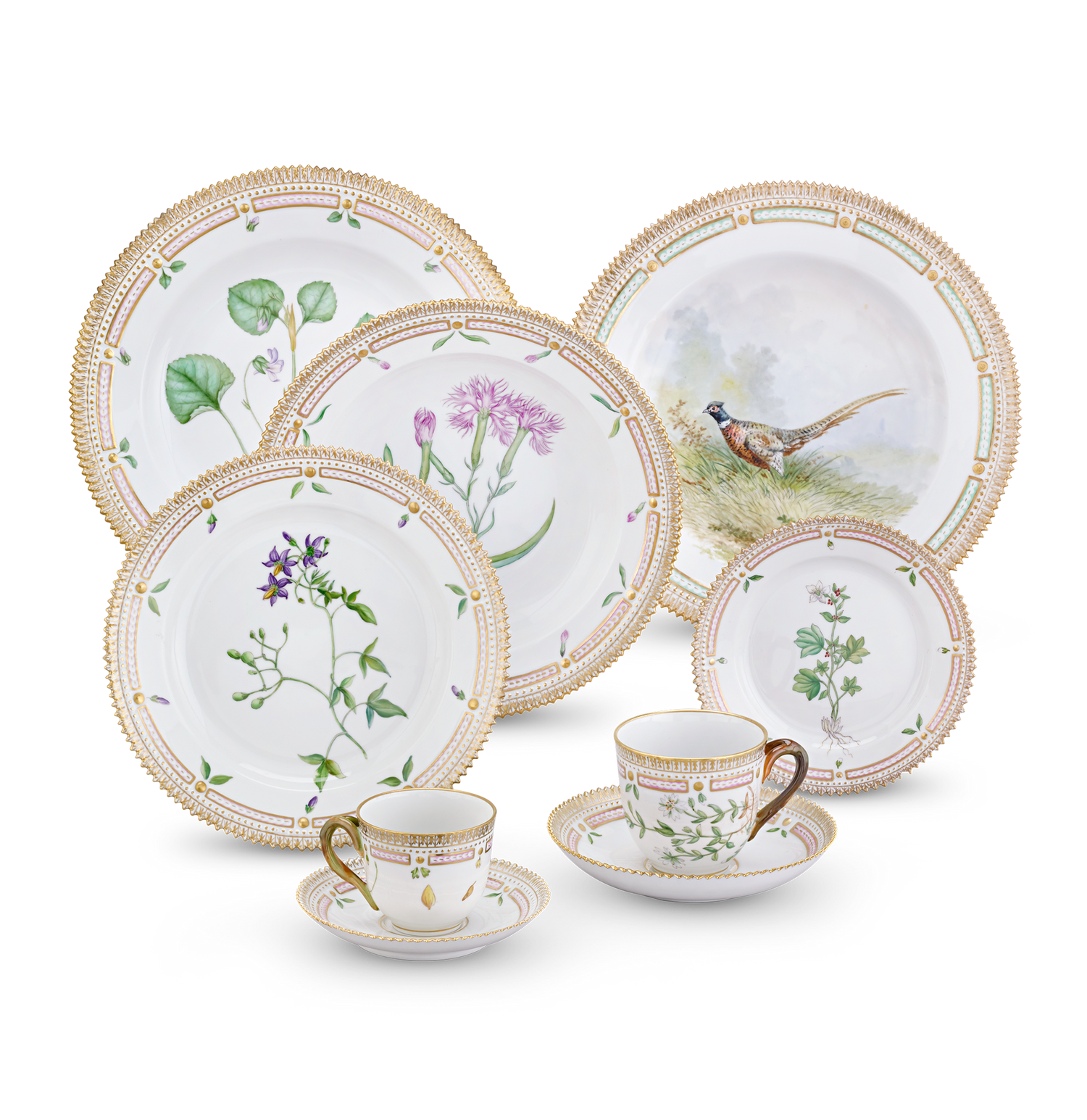 Flora Danica Porcelain Dinner Service by Royal Copenhagen, 124 Pieces