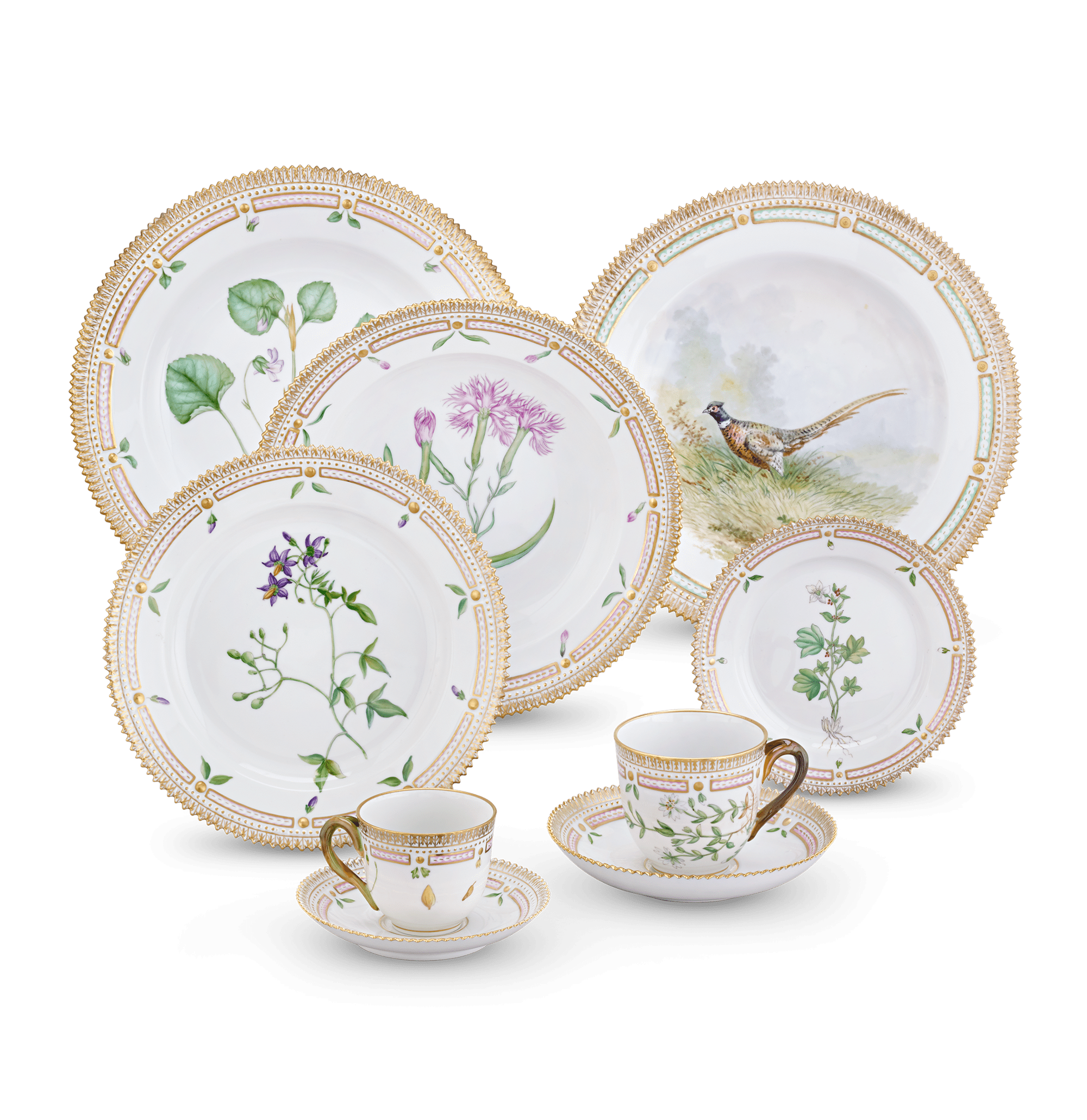 Flora Danica Porcelain Dinner Service by Royal Copenhagen, 124 Pieces