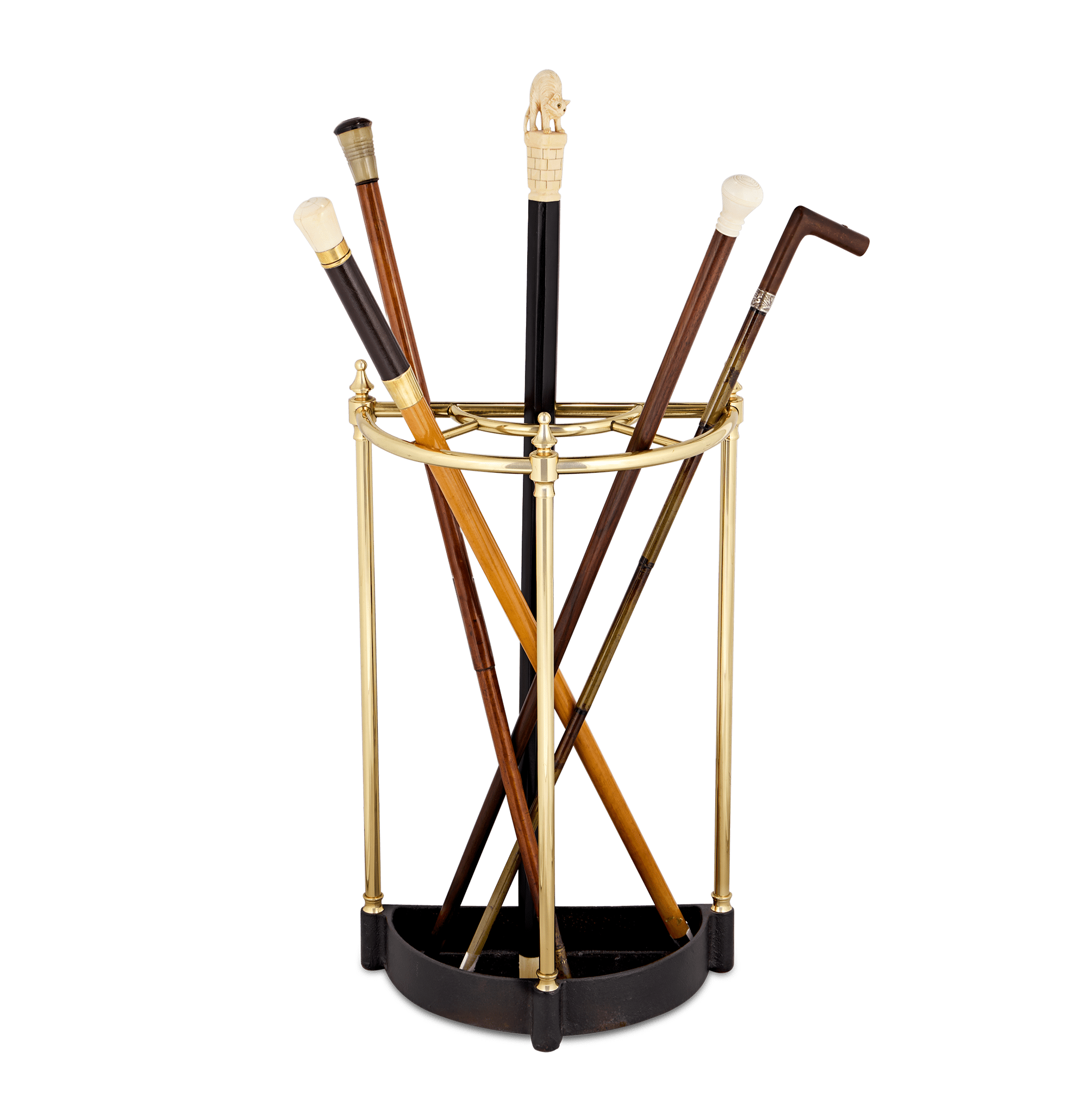 Crescent Brass Cane Stand