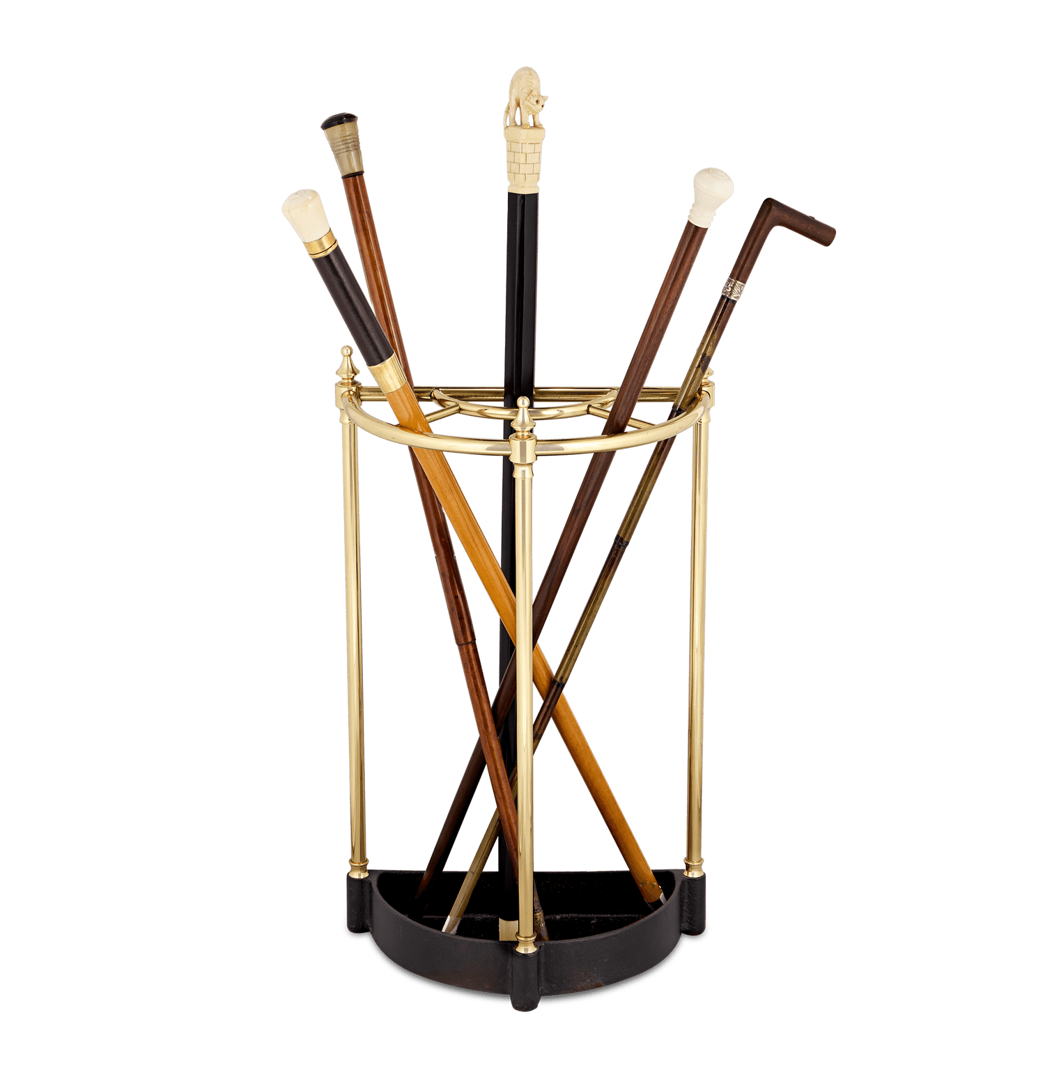 Crescent Brass Cane Stand