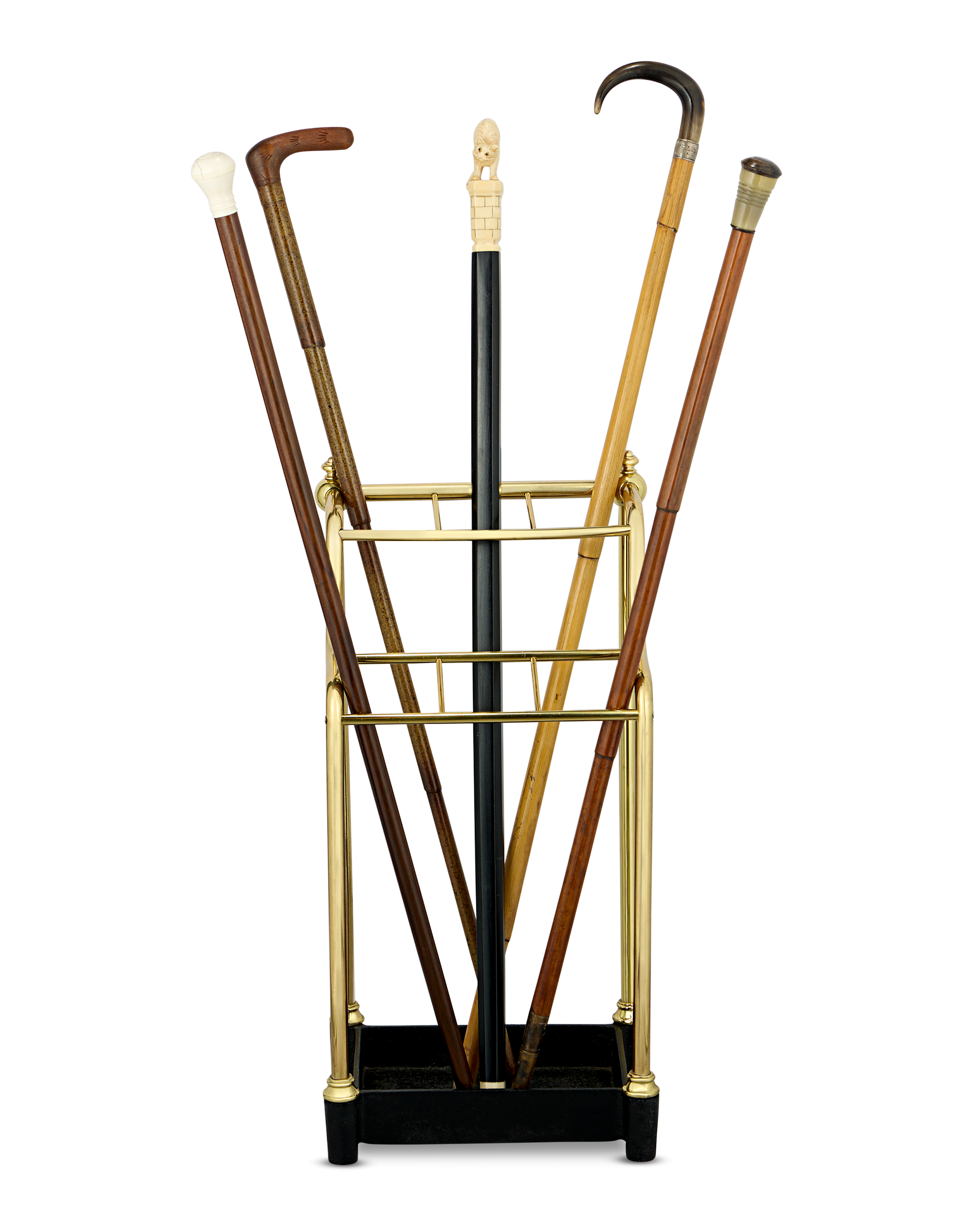 Two Level Brass Cane Stand