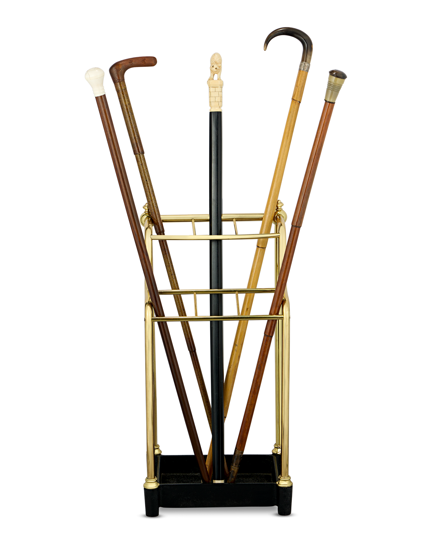 Two Level Brass Cane Stand