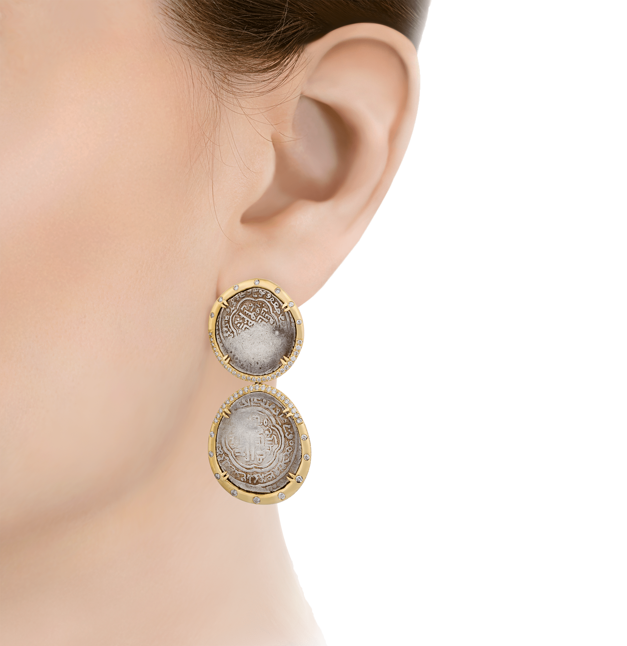 Ancient Persian Silver Coin Earrings