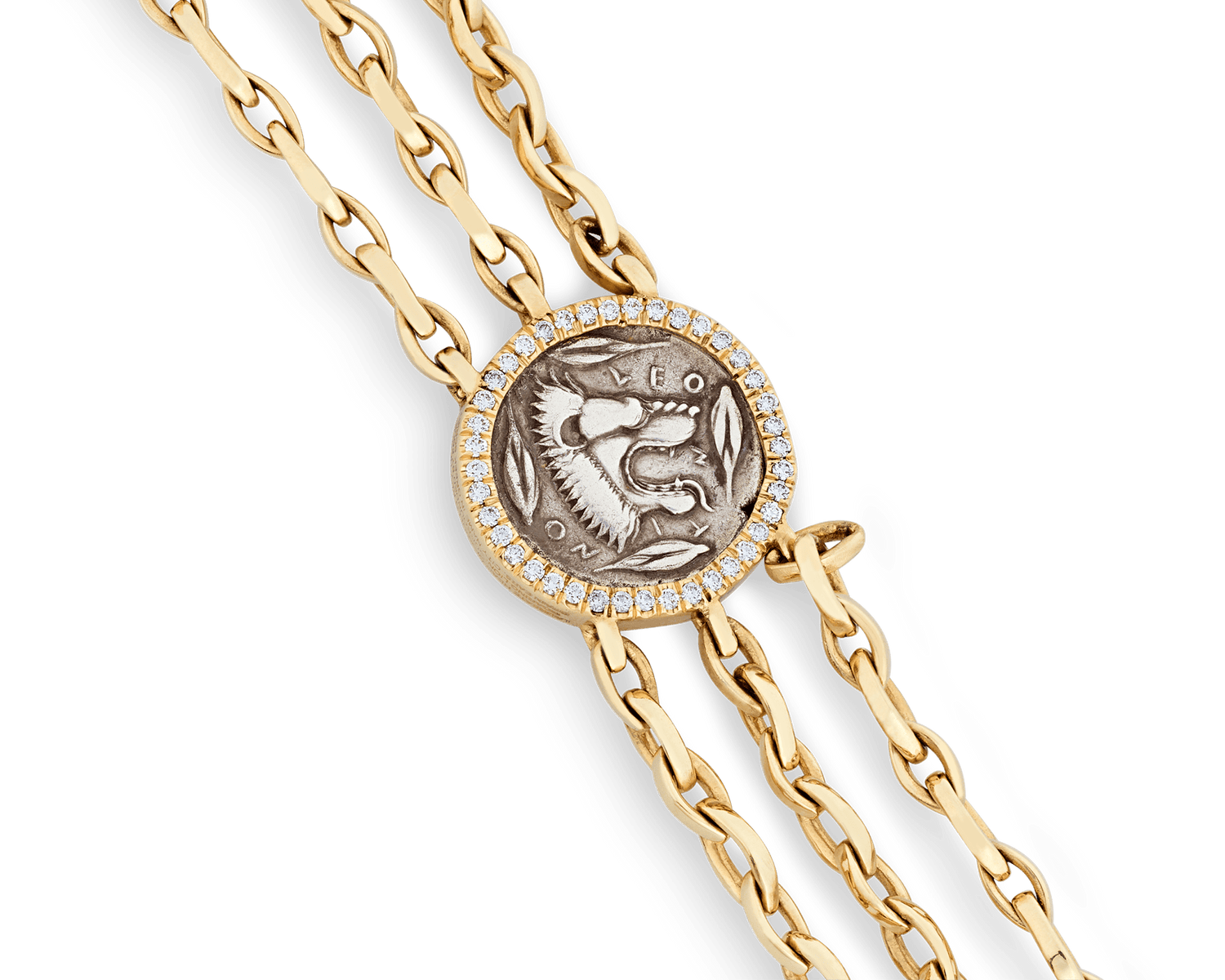 18k Yellow Gold Ancient Greek Coin Bracelet