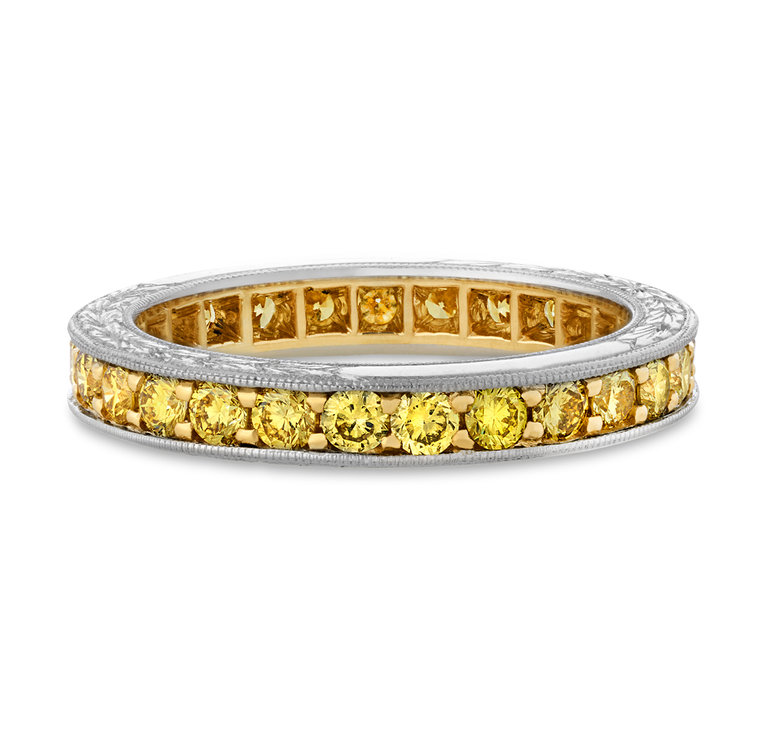 Raymond Yard Yellow Diamond Eternity Ring, 1.18 Carats