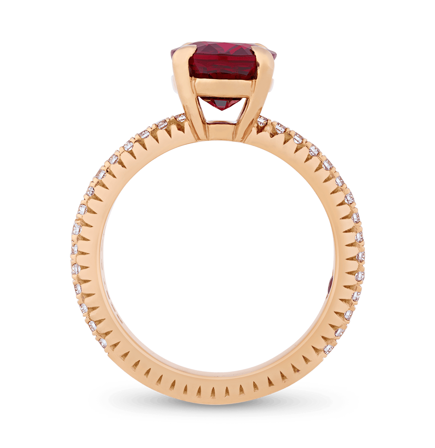 Fluted Ruby Ring, 3.08 carats