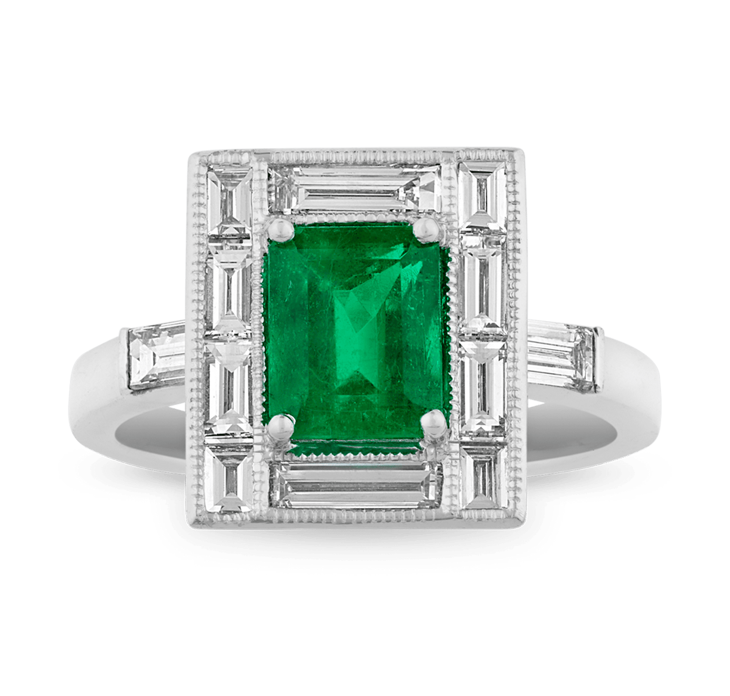 Art Deco-Style Emerald Ring, 1.46 carats