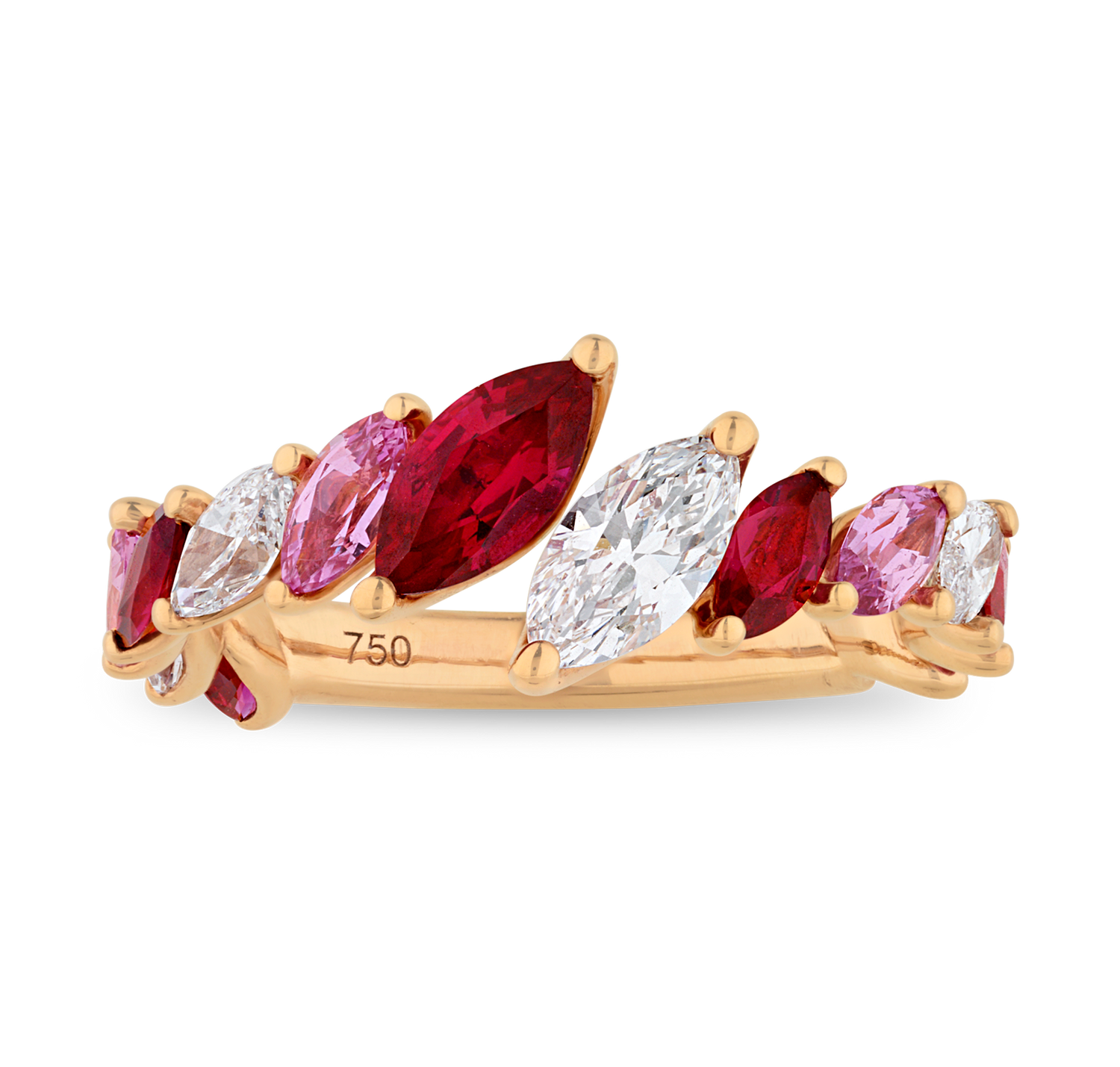 Ruby, Pink Sapphire and Diamond Ring