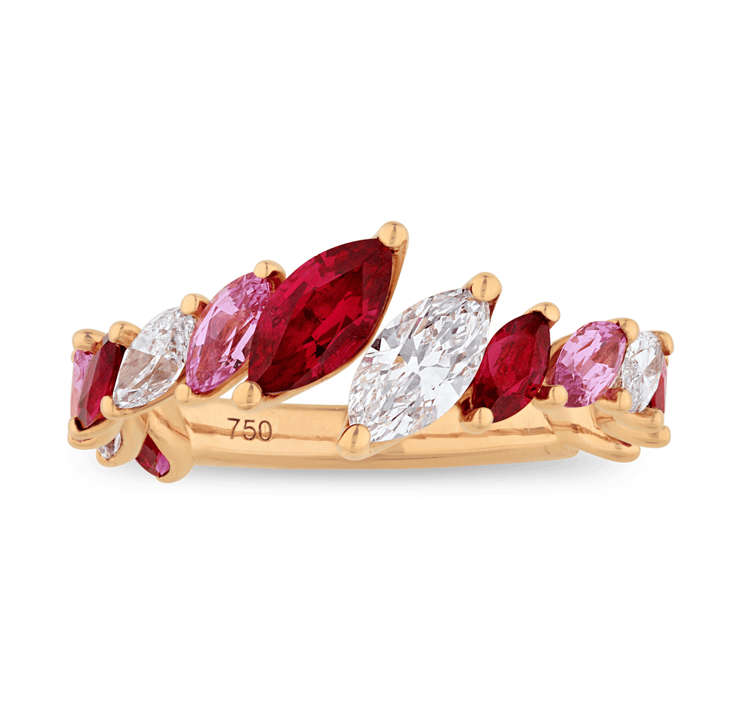 Ruby, Pink Sapphire and Diamond Ring