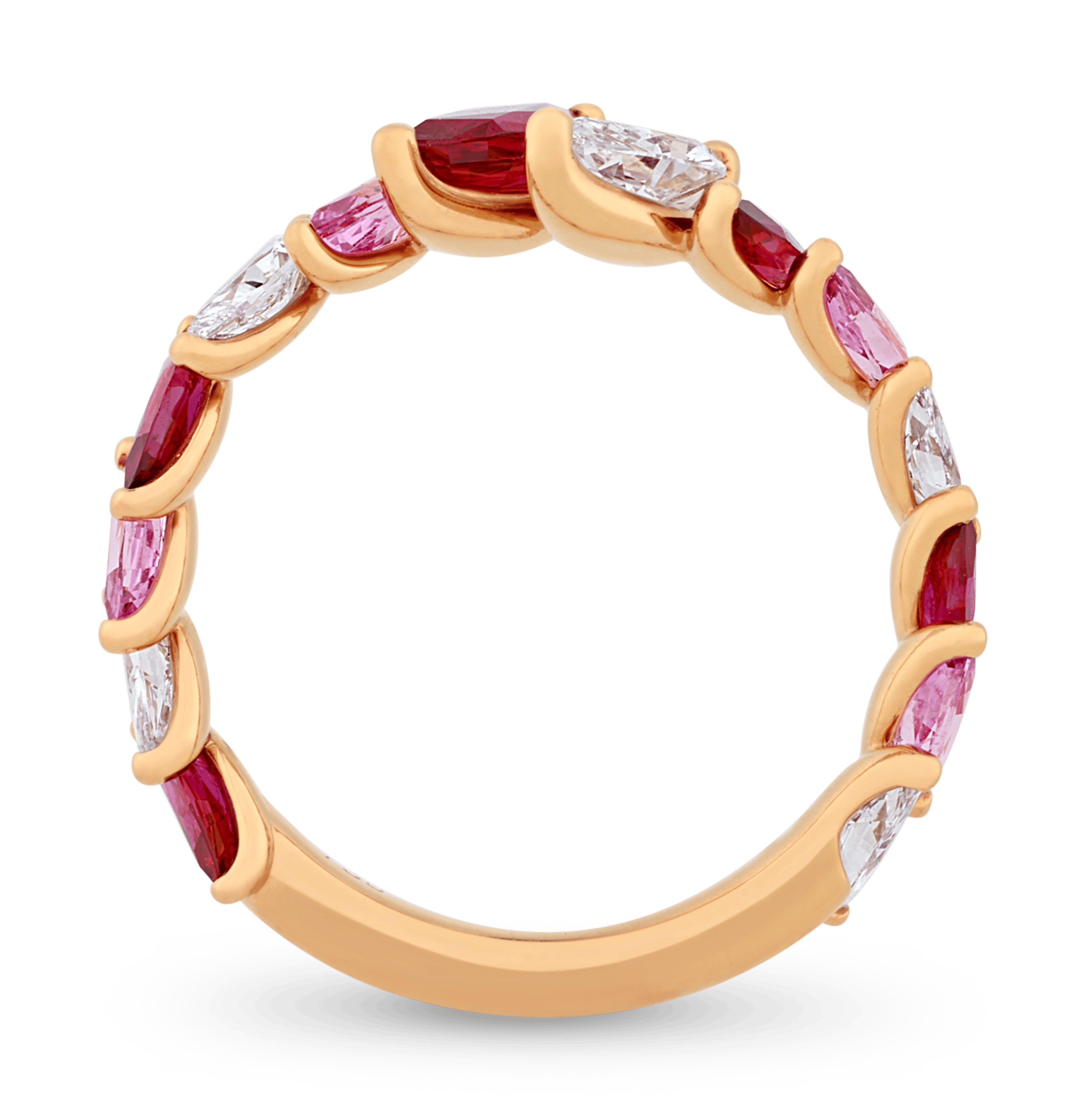 Ruby, Pink Sapphire and Diamond Ring