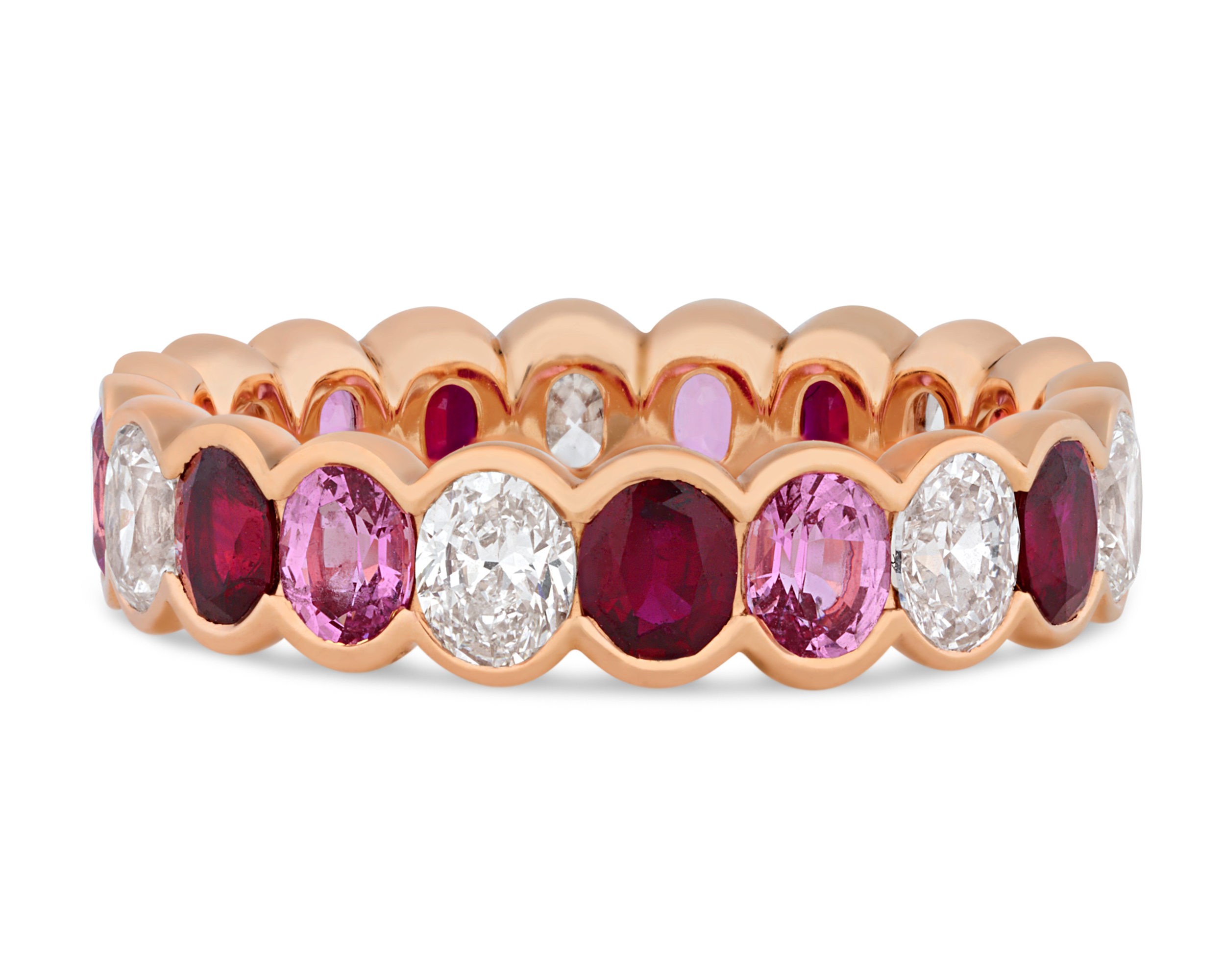 Ruby, Pink Sapphire and Diamond Eternity Band