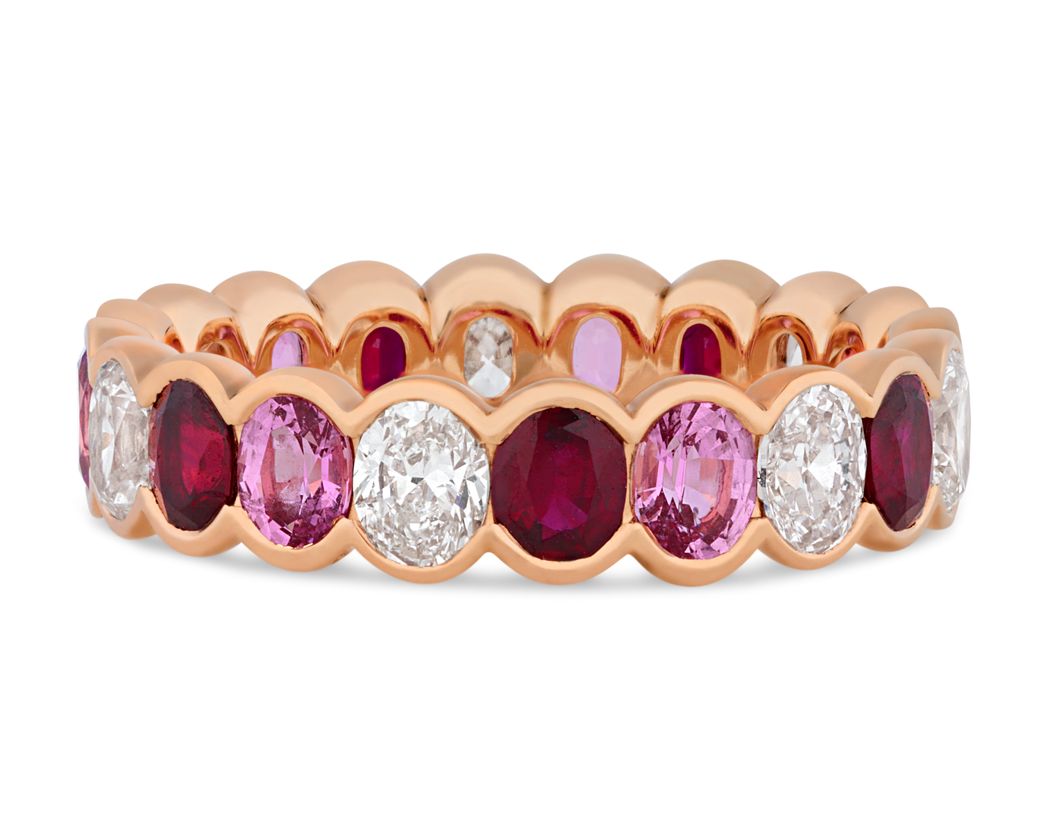 Ruby, Pink Sapphire and Diamond Eternity Band