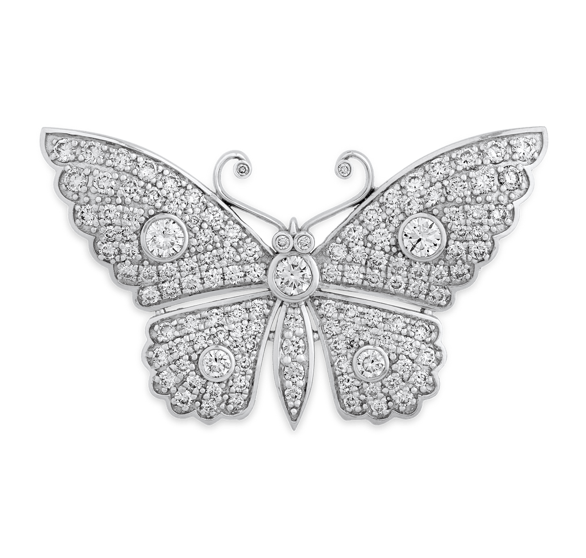 Diamond Butterfly Brooch, 3.14 carats