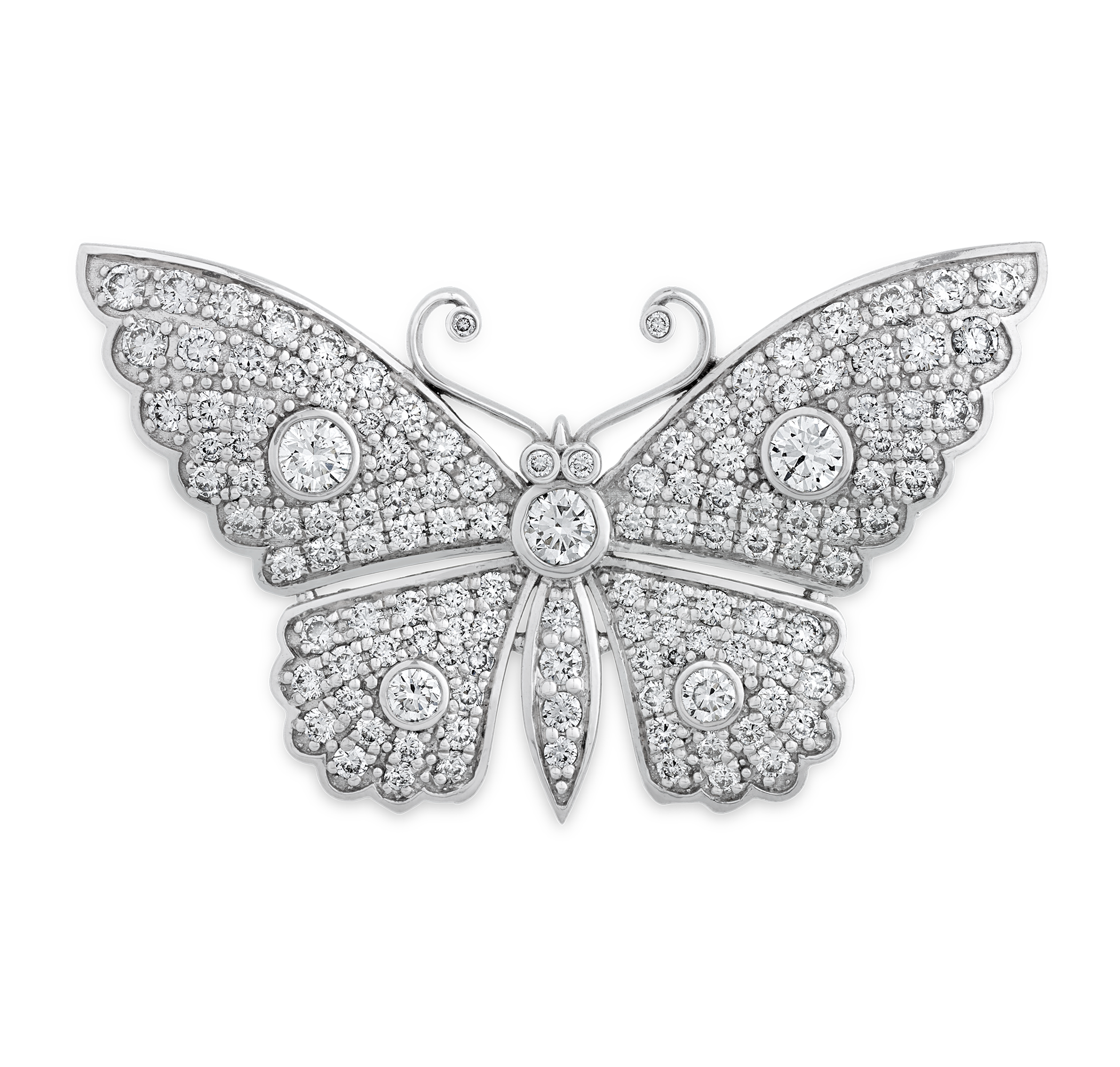 Diamond Butterfly Brooch, 3.14 carats