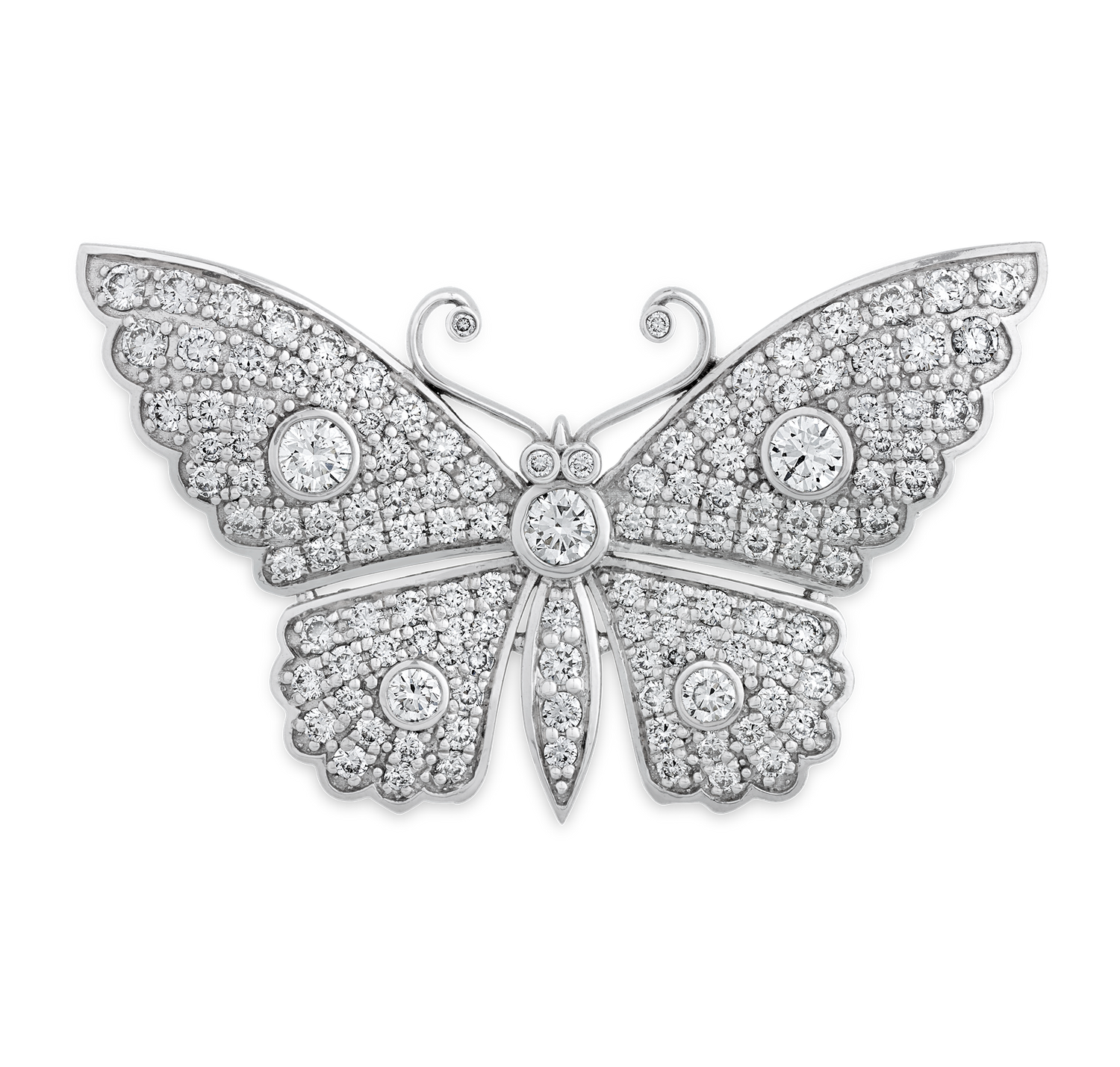 Diamond Butterfly Brooch, 3.14 carats