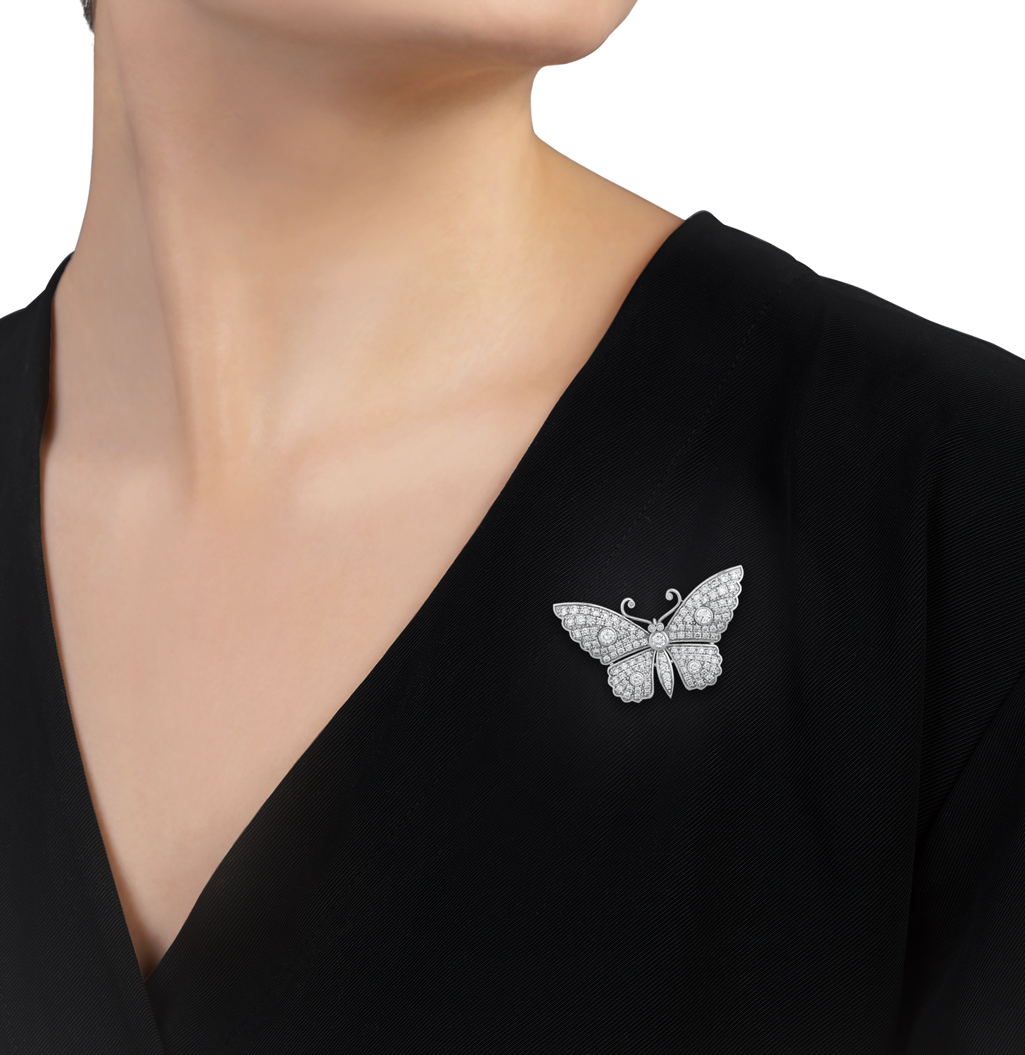 Diamond Butterfly Brooch, 3.14 carats