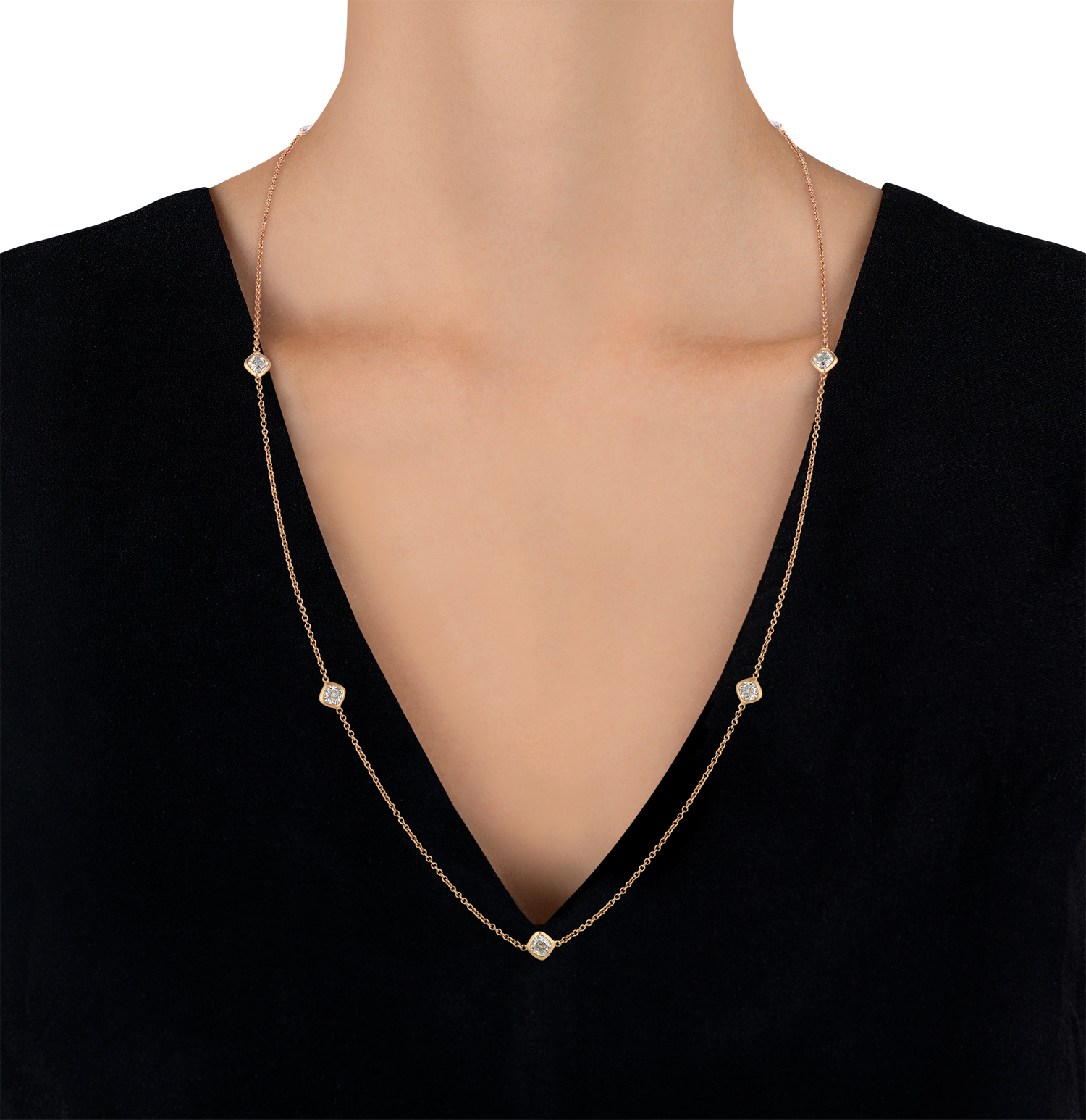 Diamonds by the Yard Station Necklace, 3.50 carats