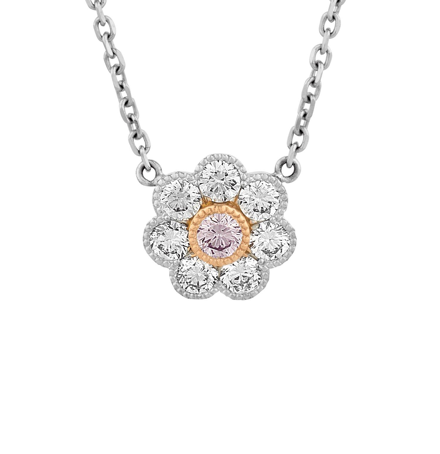 Pink Diamond Camellia Necklace