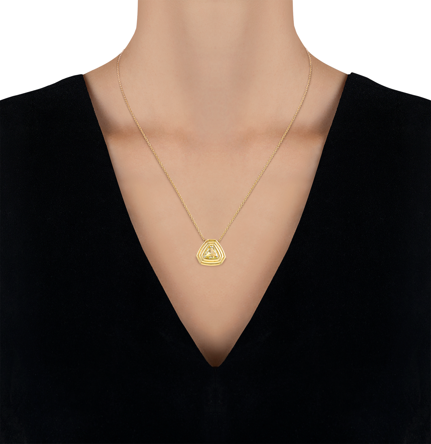 Fancy Light Yellow Diamond Pendant, 1.00 carat