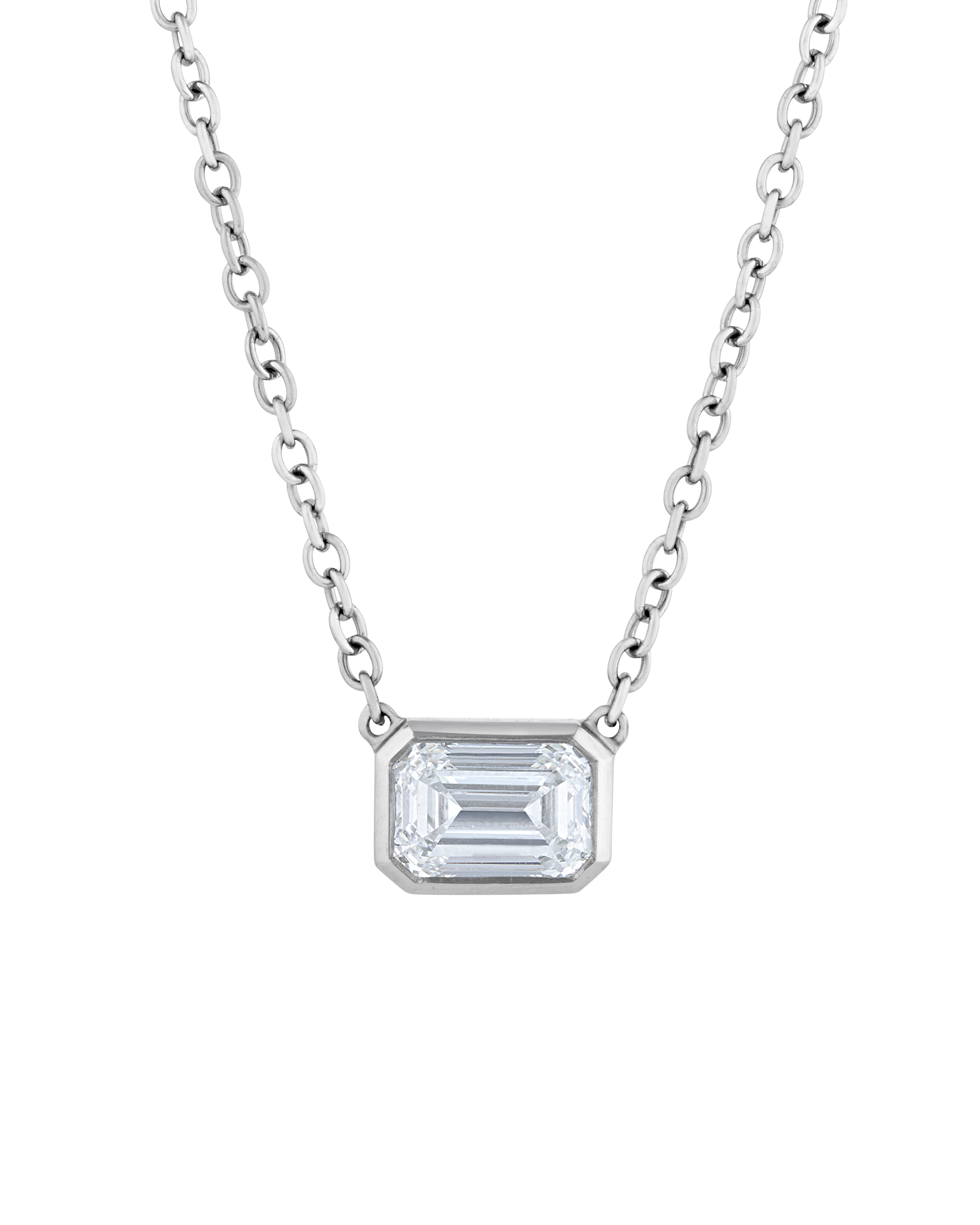 Emerald Cut Diamond Pendant, 1.03 carats