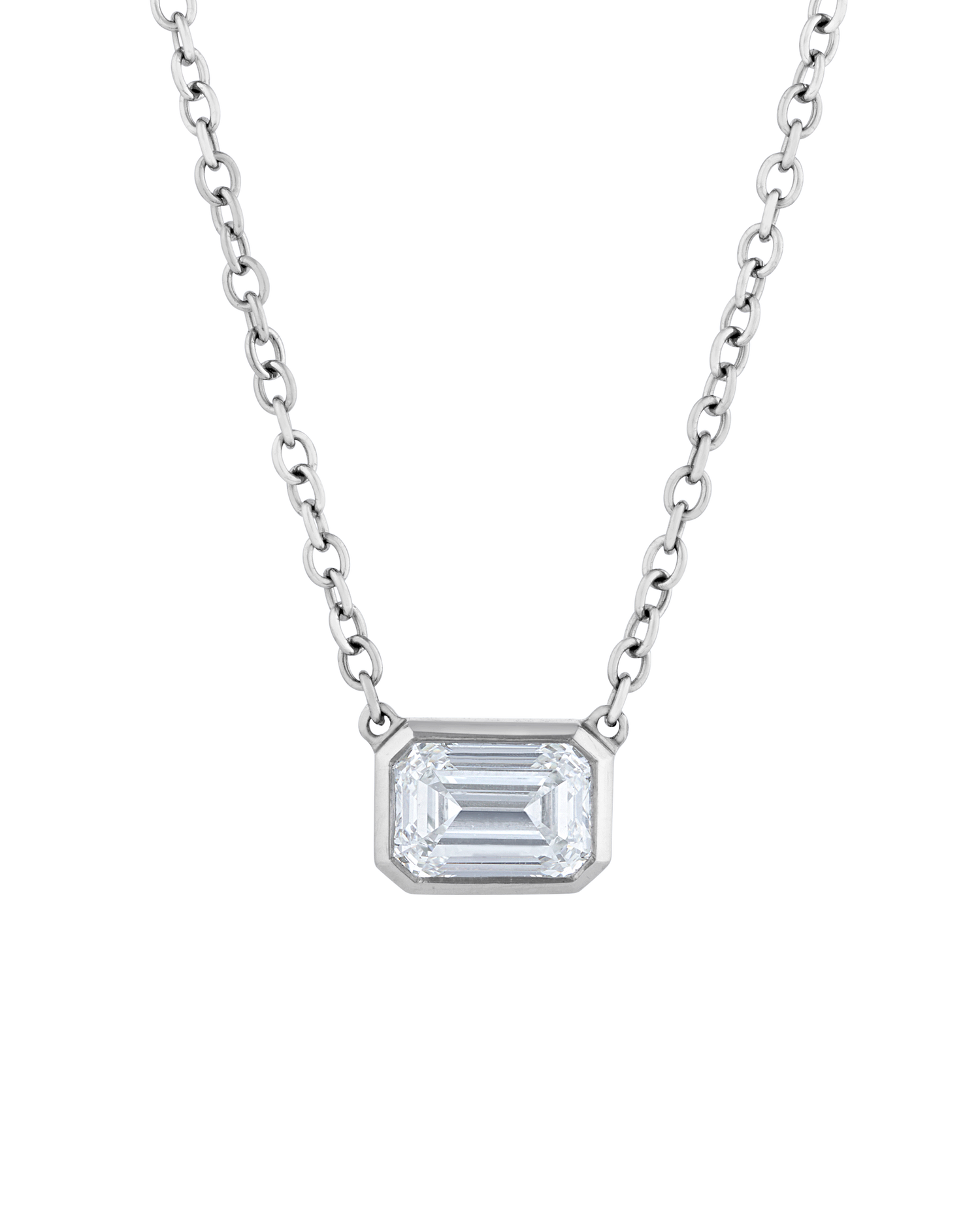 Emerald Cut Diamond Pendant, 1.03 carats